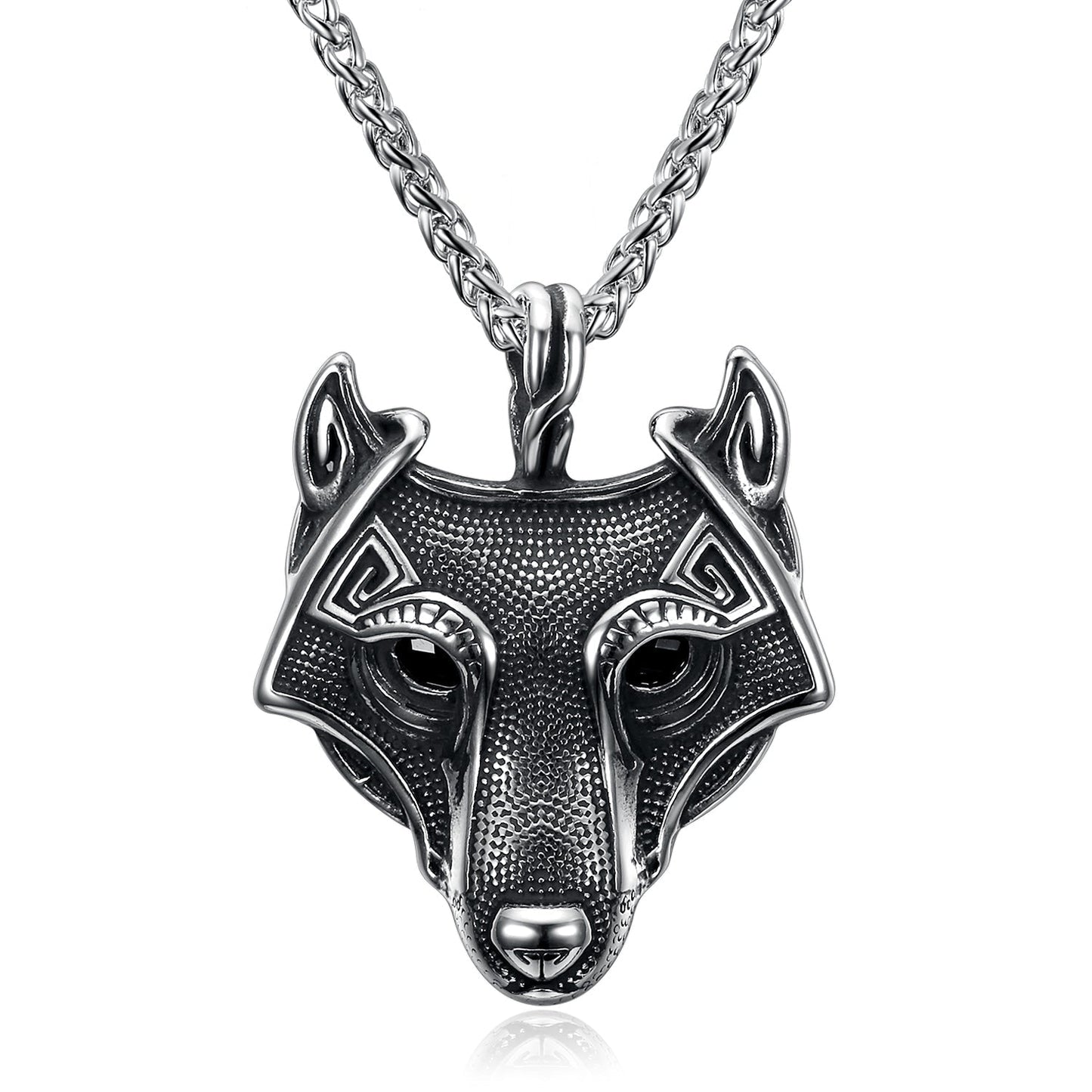 Nordic Pride Handcrafted Stainless Steel Fenrir Pendant on Handcrafted Stainless Steel Chain