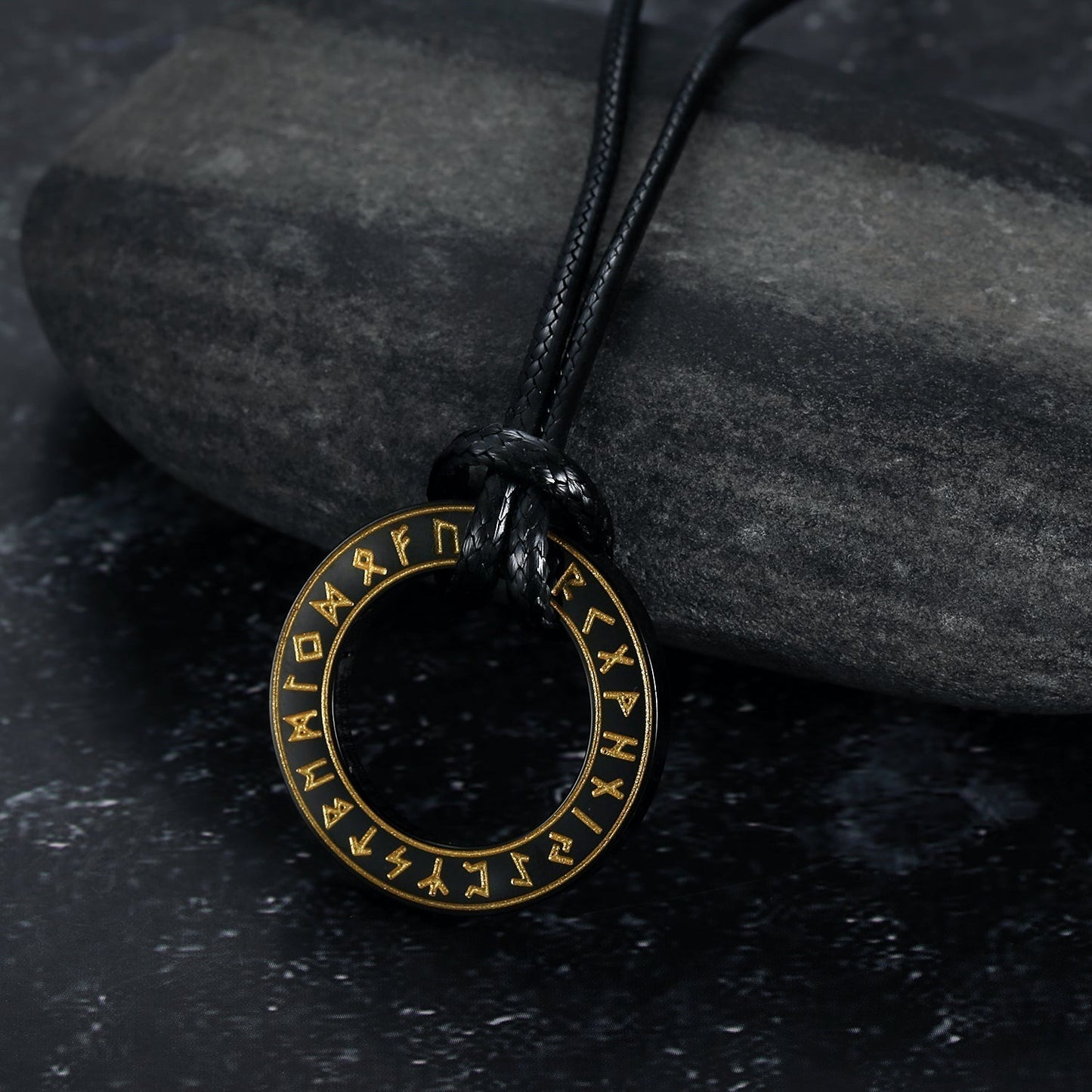 Nordic Pride Circular Horn Rune Pendant & Chain