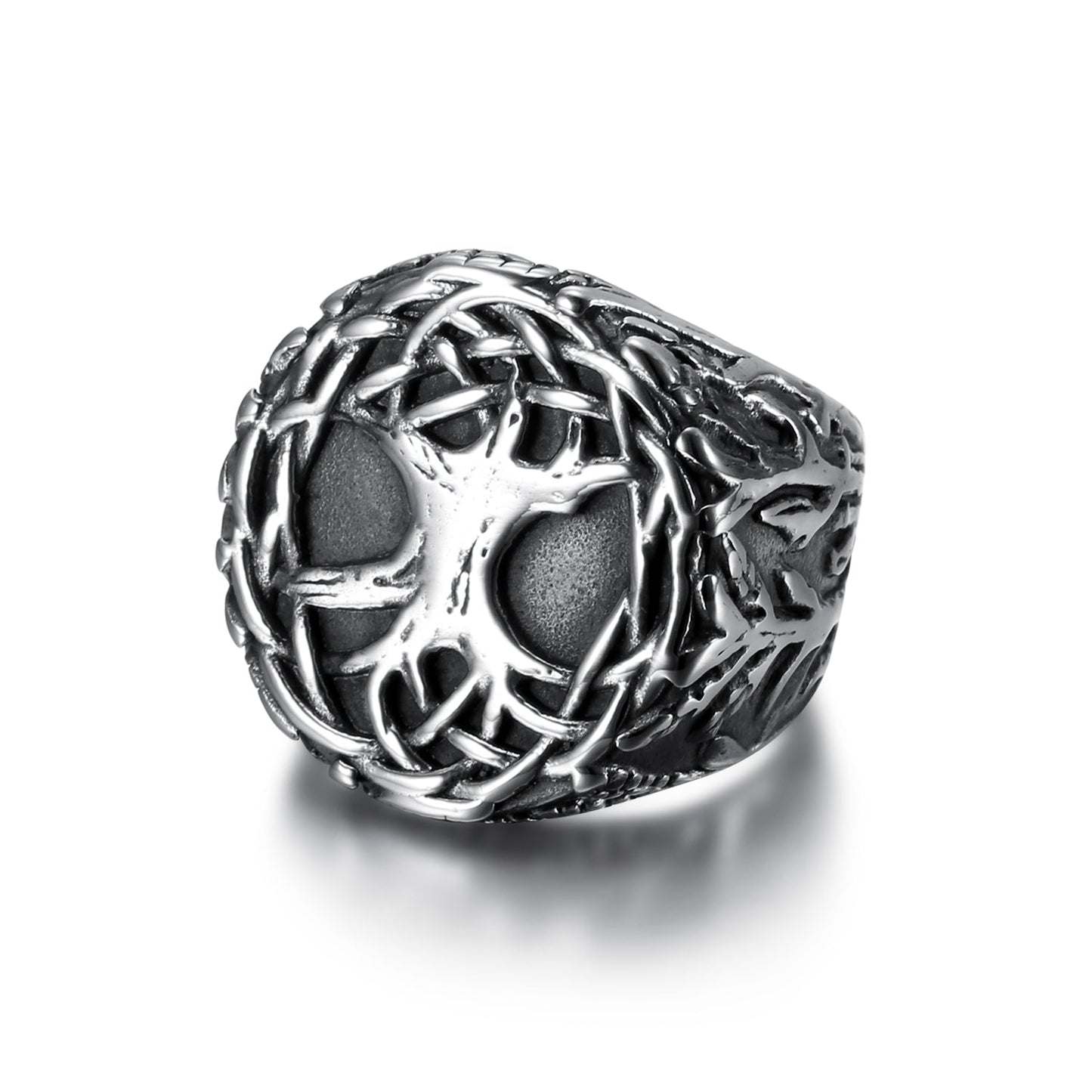Nordic Pride Handcrafted Stainless Steel Celtic Tree of Life Signet Ring