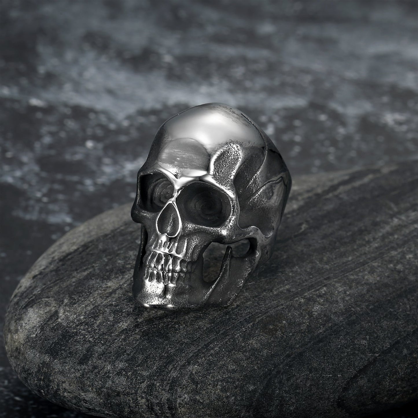 Nordic Pride Handcrafted Stainless Steel Skull Ring