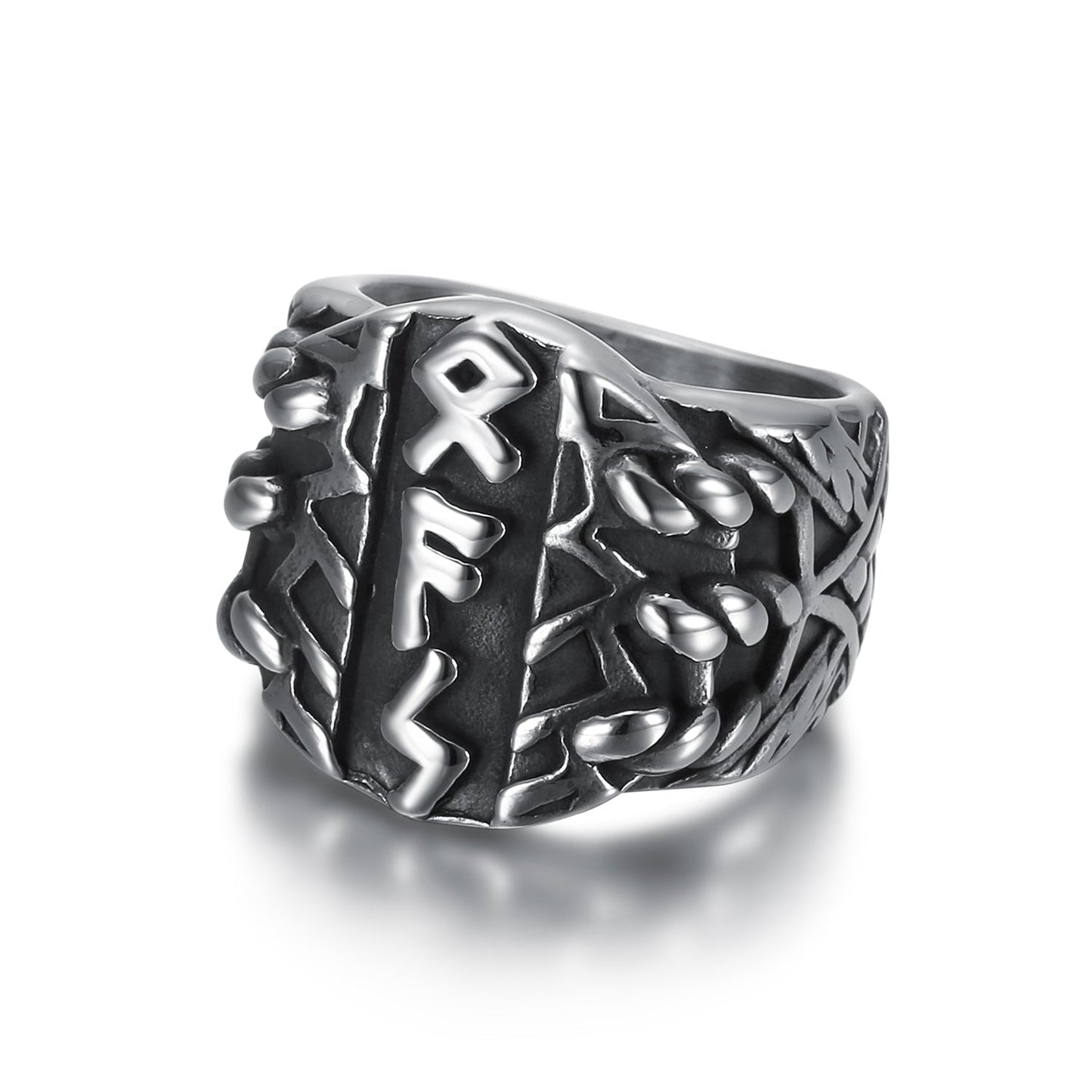 Nordic Pride Handcrafted Stainless Steel Triple Rune Ring