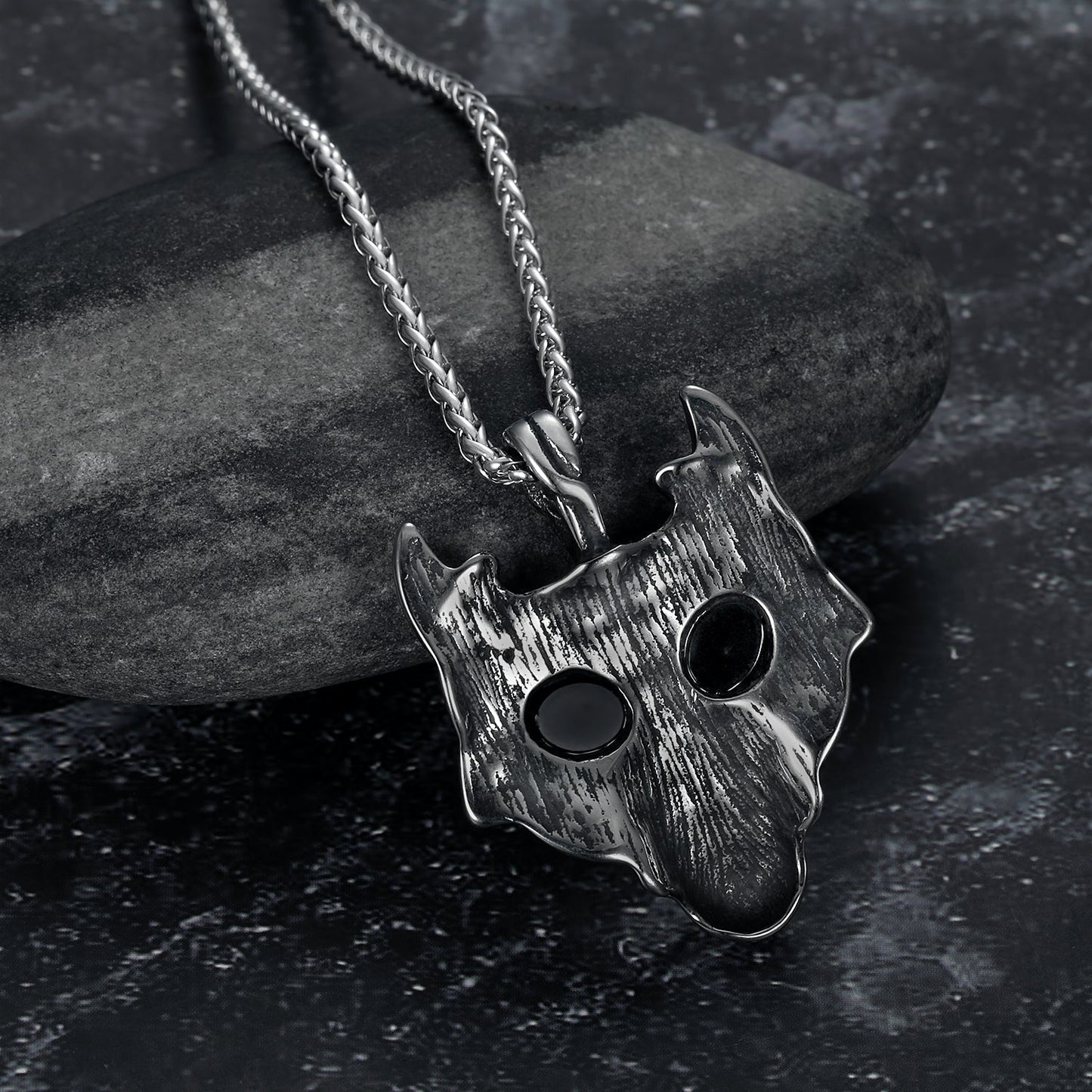 Nordic Pride Grey Wolf Head Nordic Pendant - Metal Chain