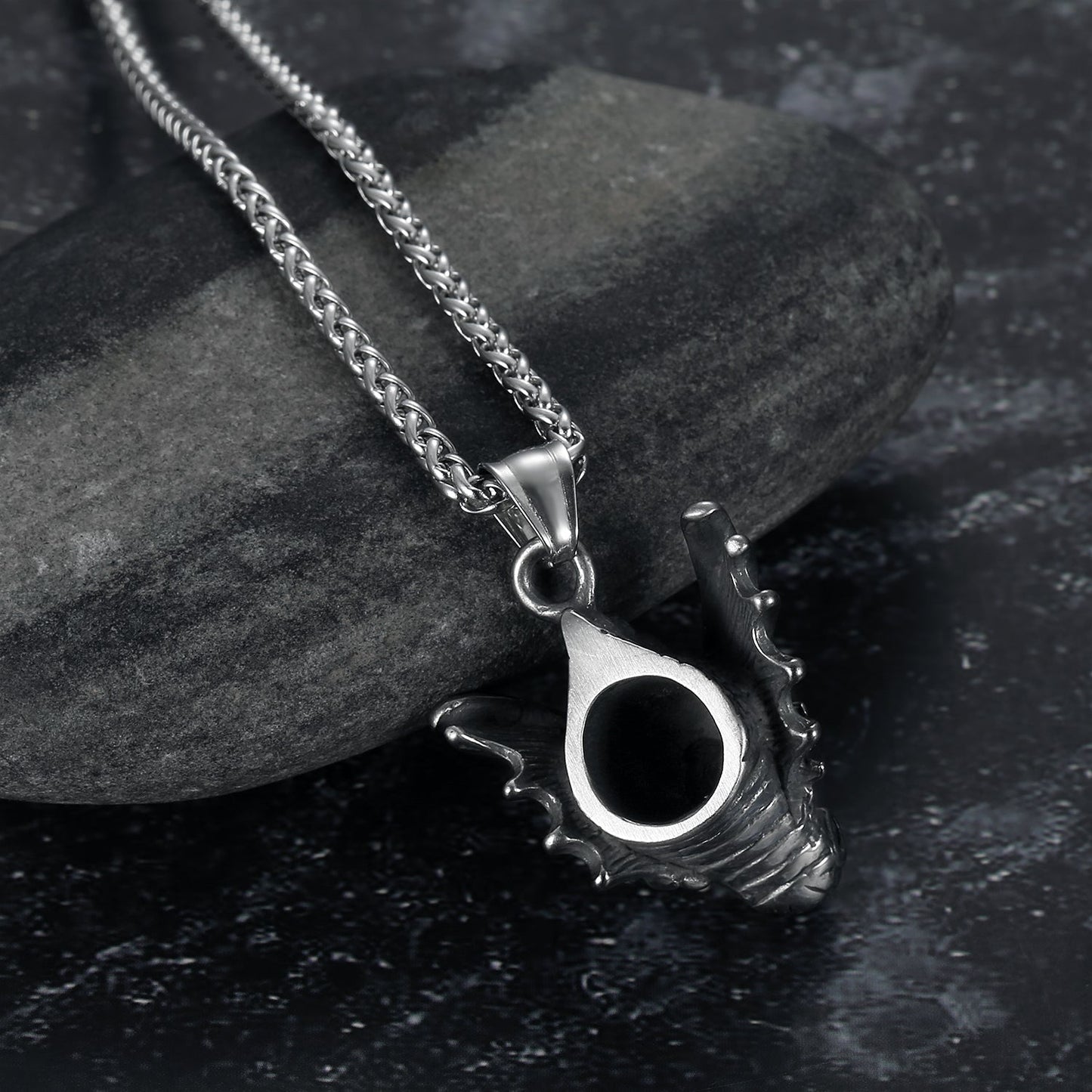 Nordic Pride Handcrafted Stainless Steel Basilisk Head Pendant & Chain