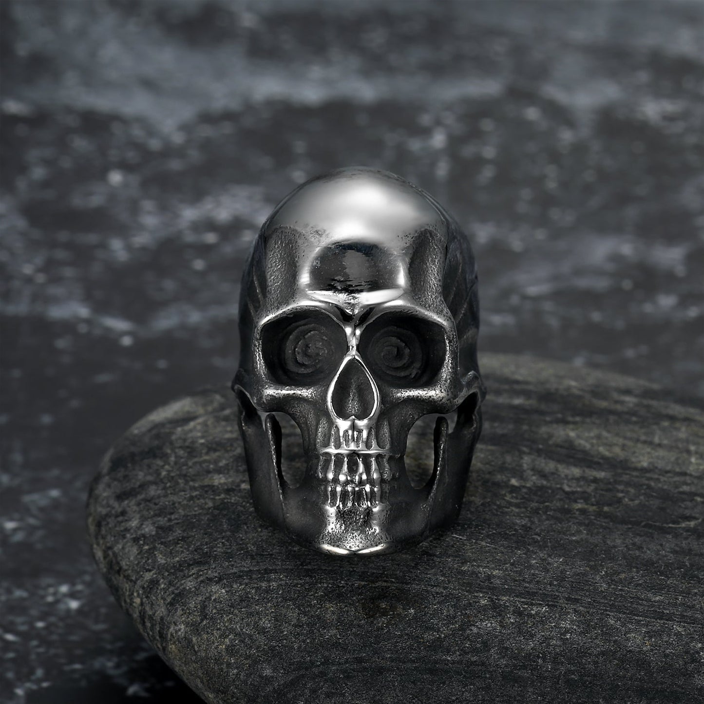 Nordic Pride Handcrafted Stainless Steel Skull Ring