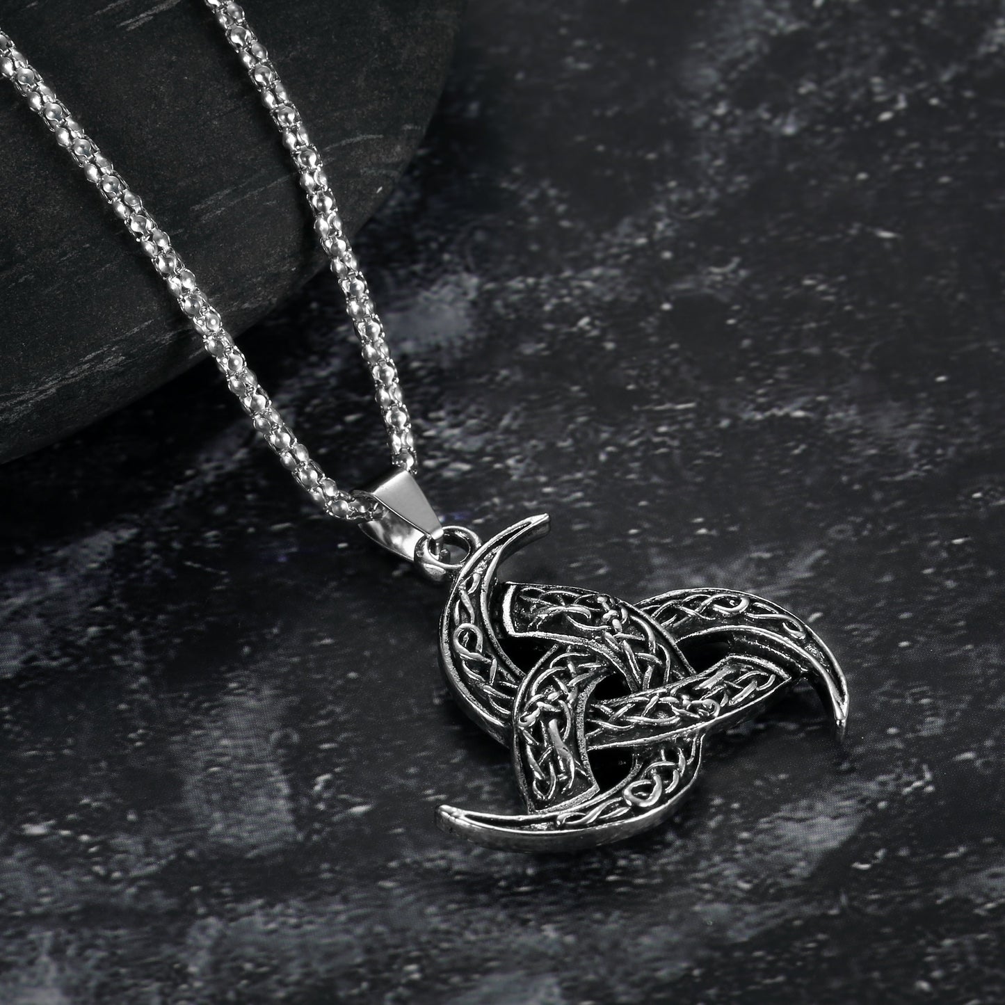 Nordic Pride Handcrafted Stainless Steel Odin's Horn Pendant