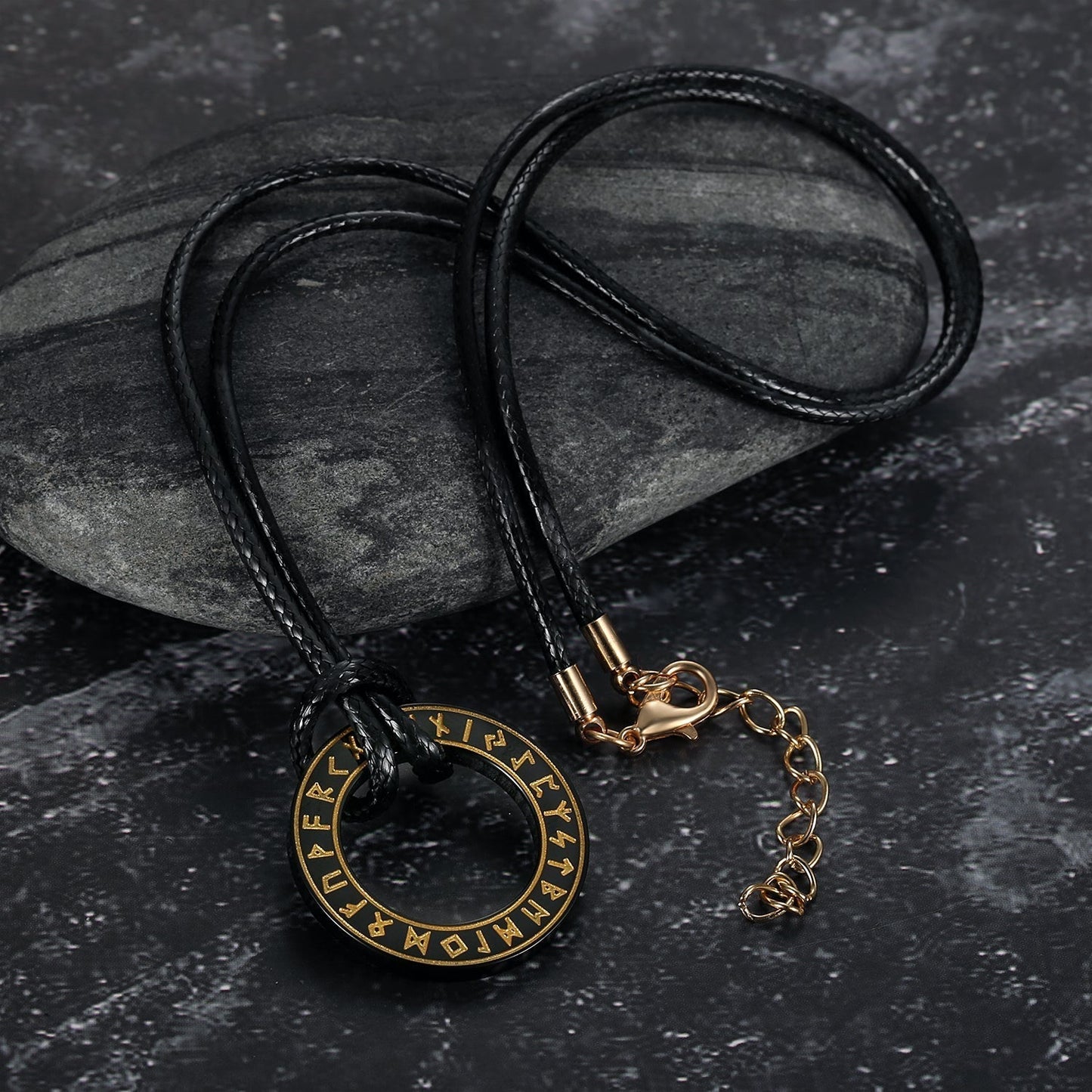 Nordic Pride Circular Horn Rune Pendant & Chain