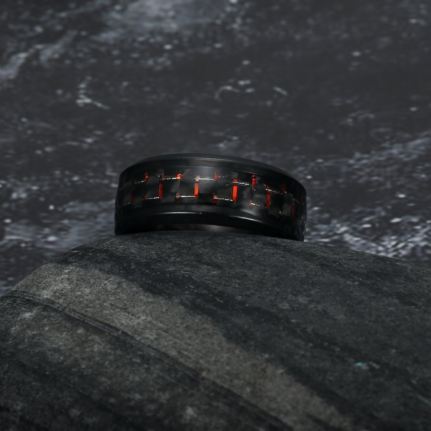 Nordic Pride Carbon Fibre Basilisk Scale Nordic Wedding Rings