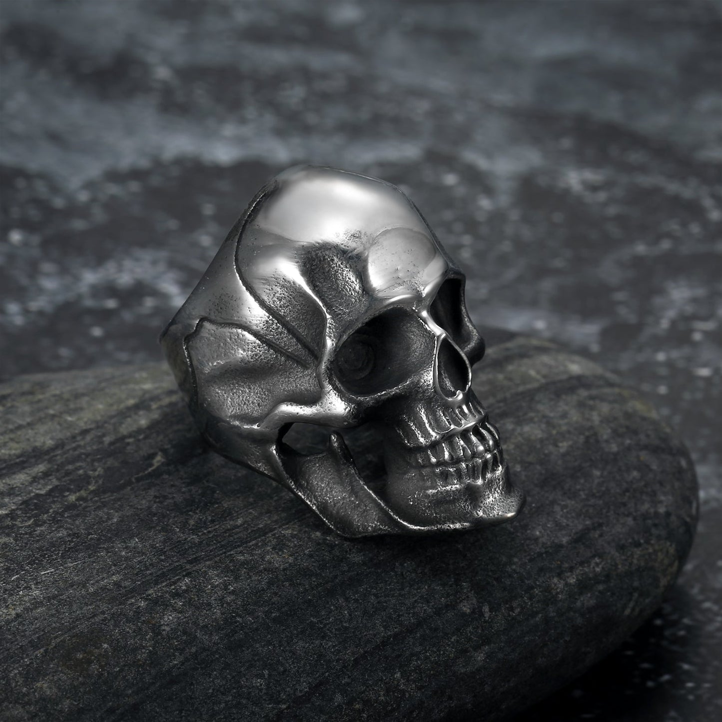 Nordic Pride Handcrafted Stainless Steel Skull Ring