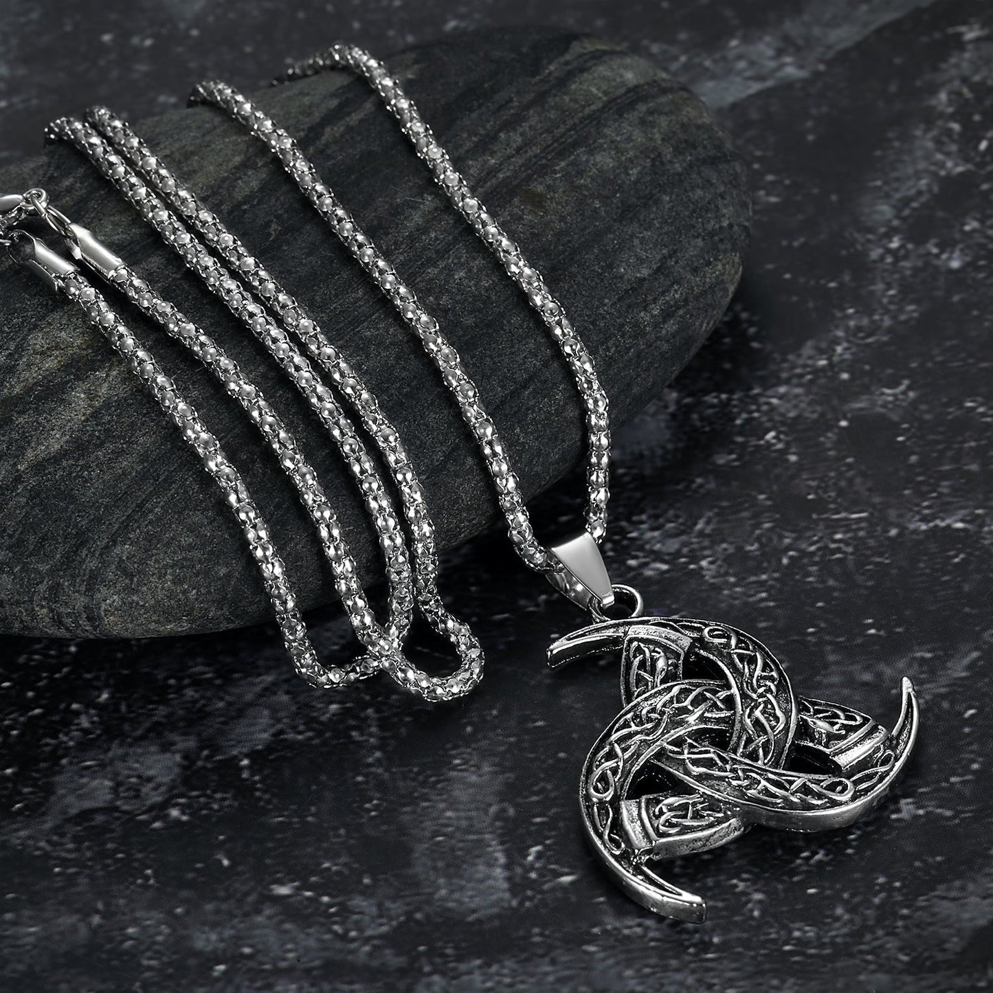 Nordic Pride Handcrafted Stainless Steel Odin's Horn Pendant