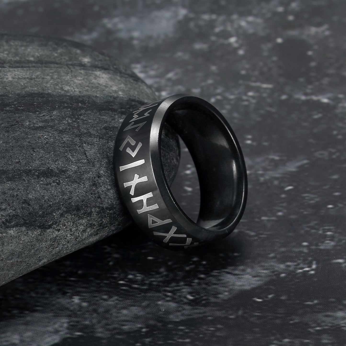 Nordic Pride Handcrafted Stainless Steel Runic Alphabet Ring