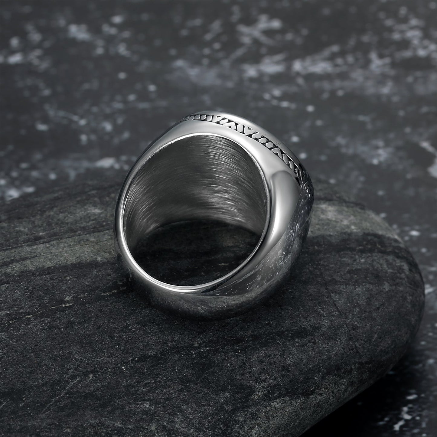 Nordic Pride Handcrafted Stainless Steel Celtic Tree of Life Circular Ring