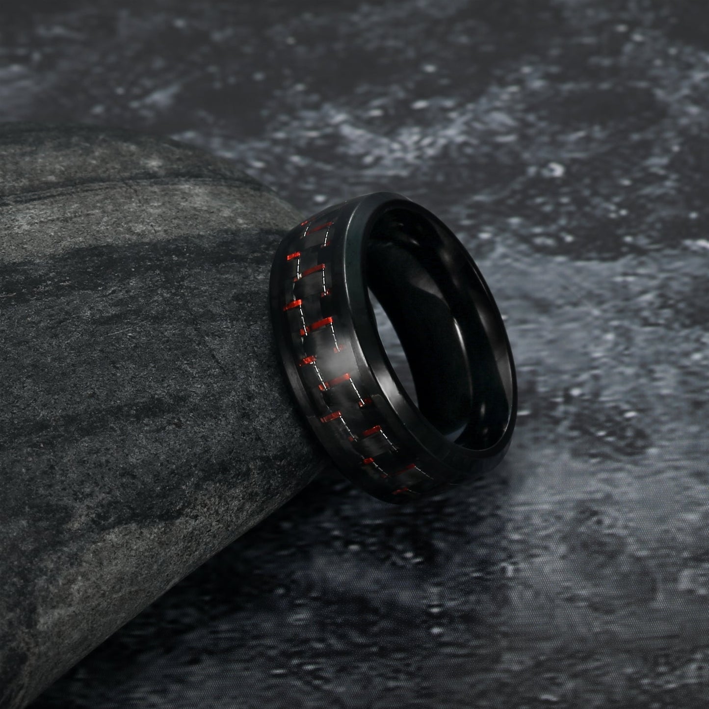 Nordic Pride Carbon Fibre Basilisk Scale Nordic Wedding Rings
