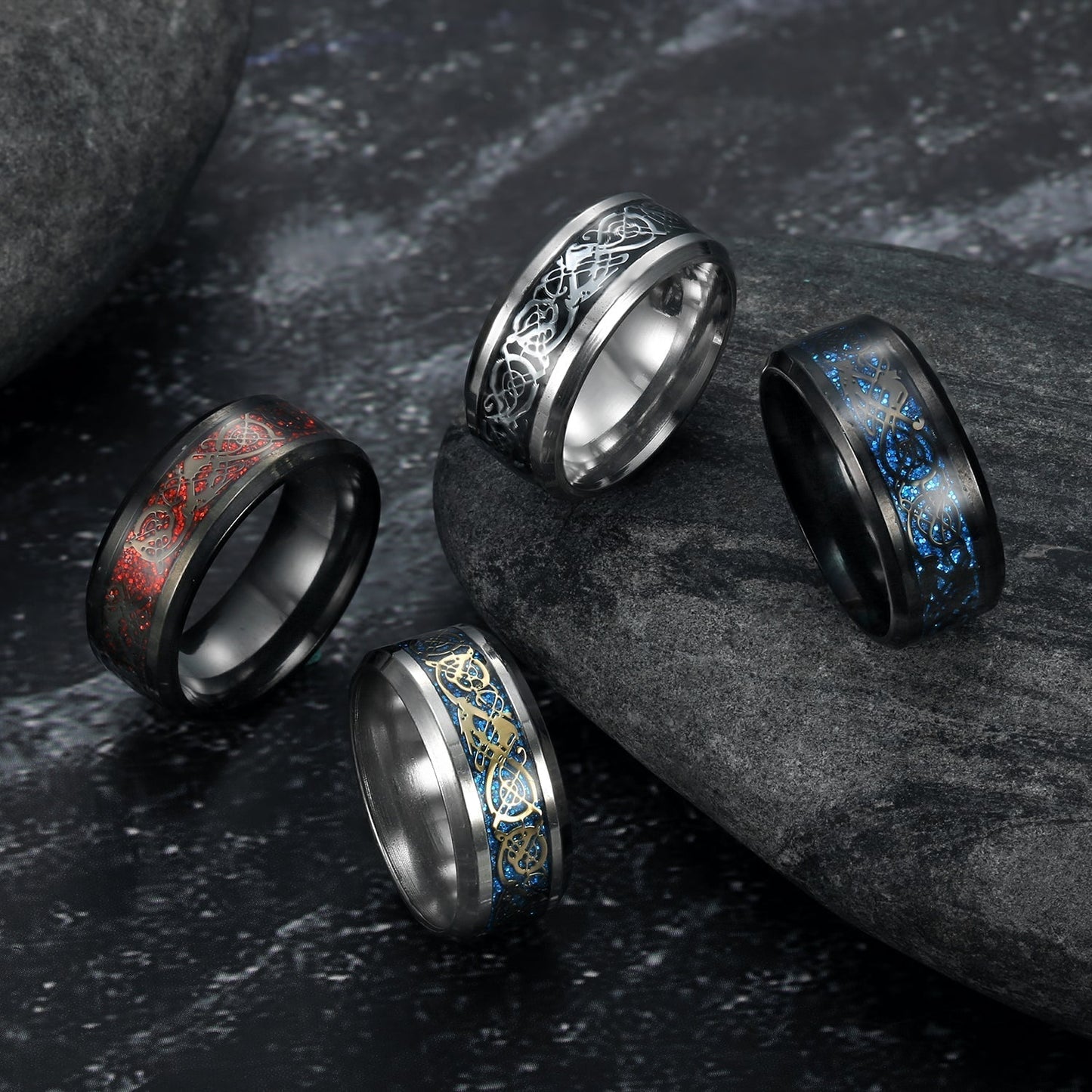 Nordic Pride Basilisk Scale Wedding Ring