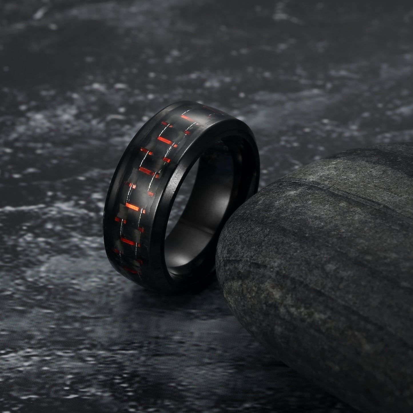 Nordic Pride Carbon Fibre Basilisk Scale Nordic Wedding Rings