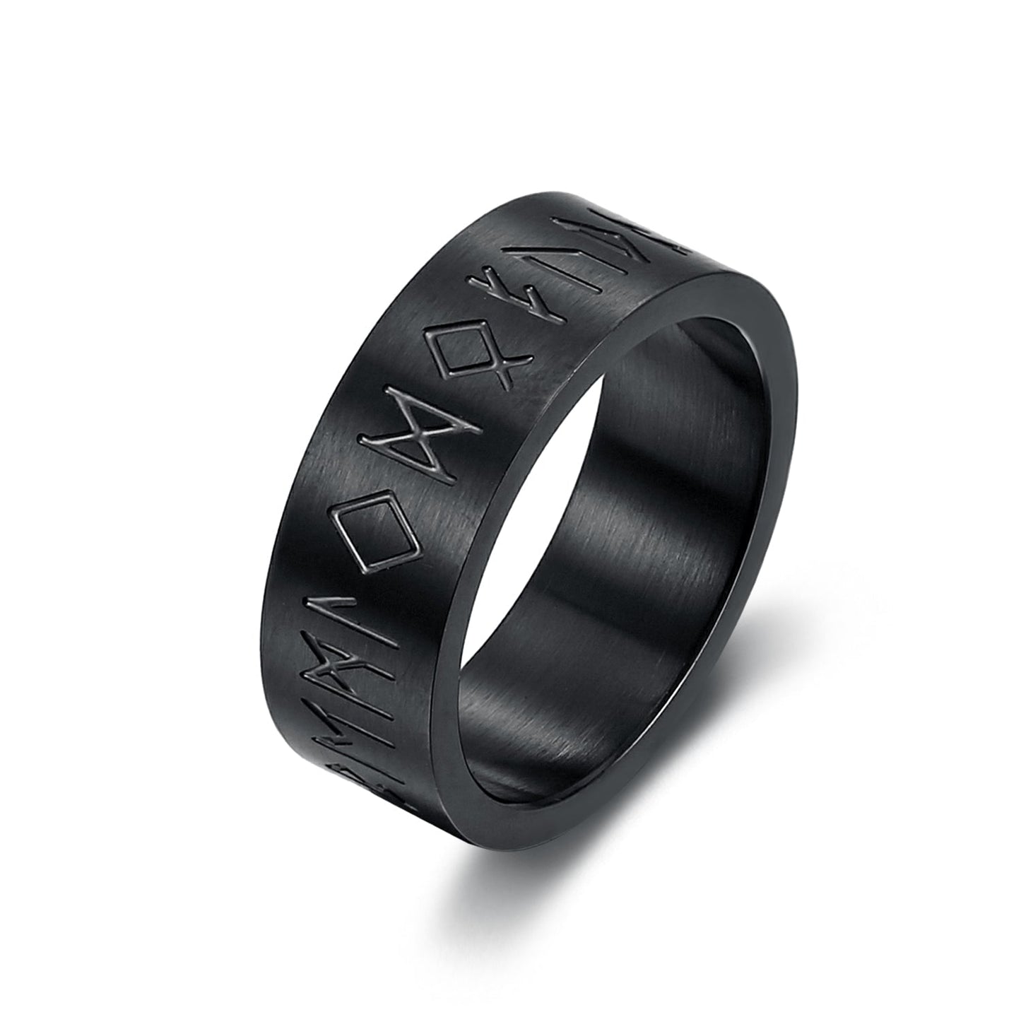 Nordic Pride Handcrafted Stainless Steel Wide Rune Ring