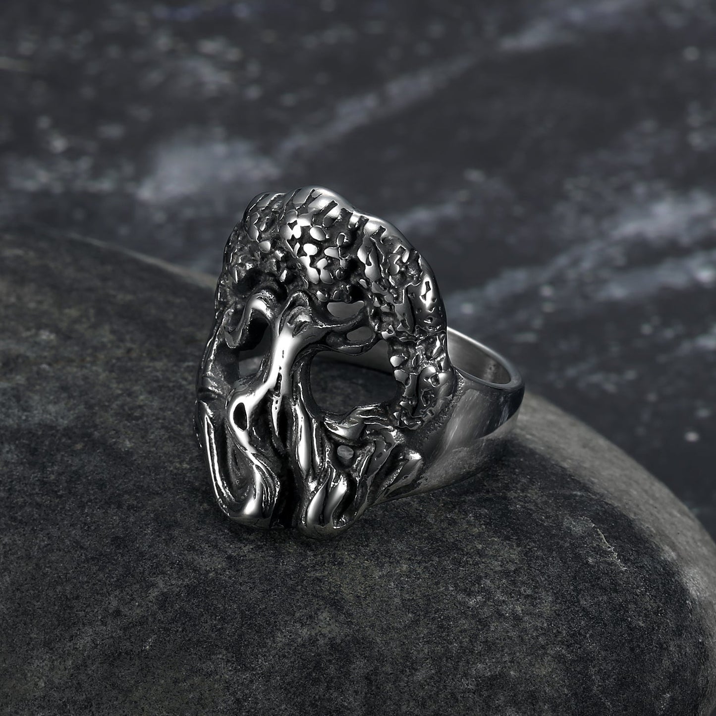 Nordic Pride Handcrafted Stainless Steel Celtic Tree of Life Ring