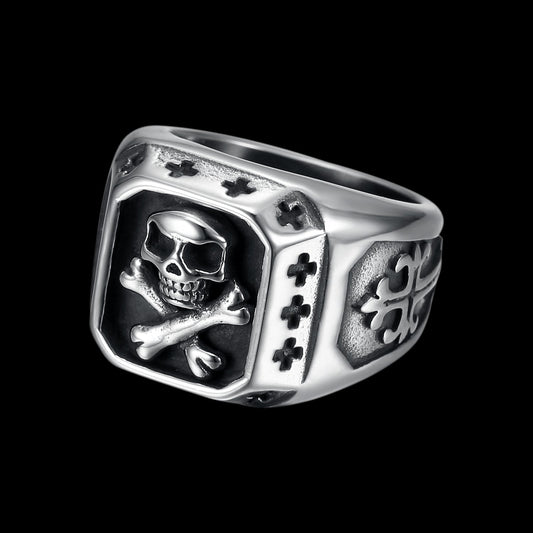 SILVER SAINT SKULL RING