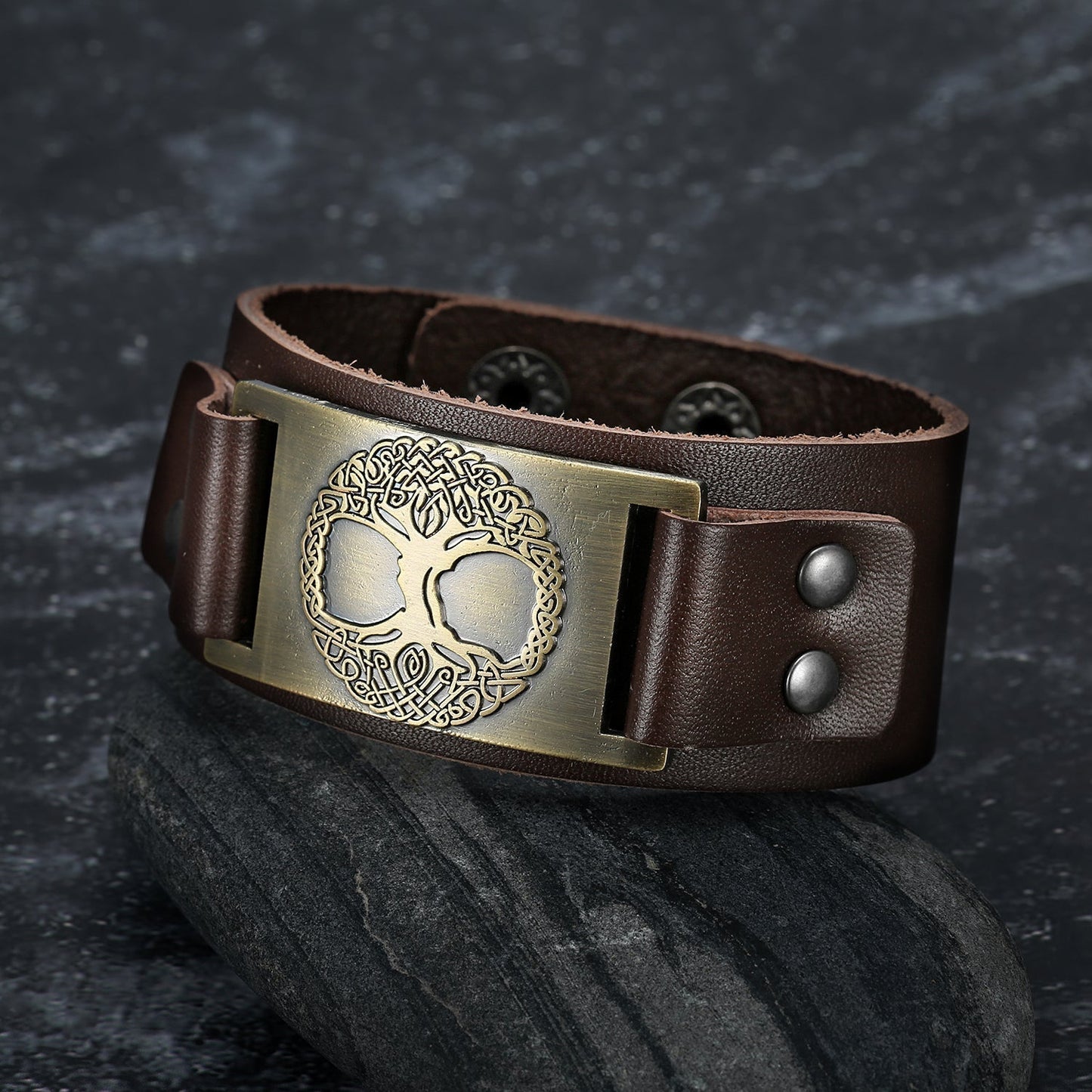 Nordic Pride Leather Nordic Celtic Tree of Life Arm Cuff