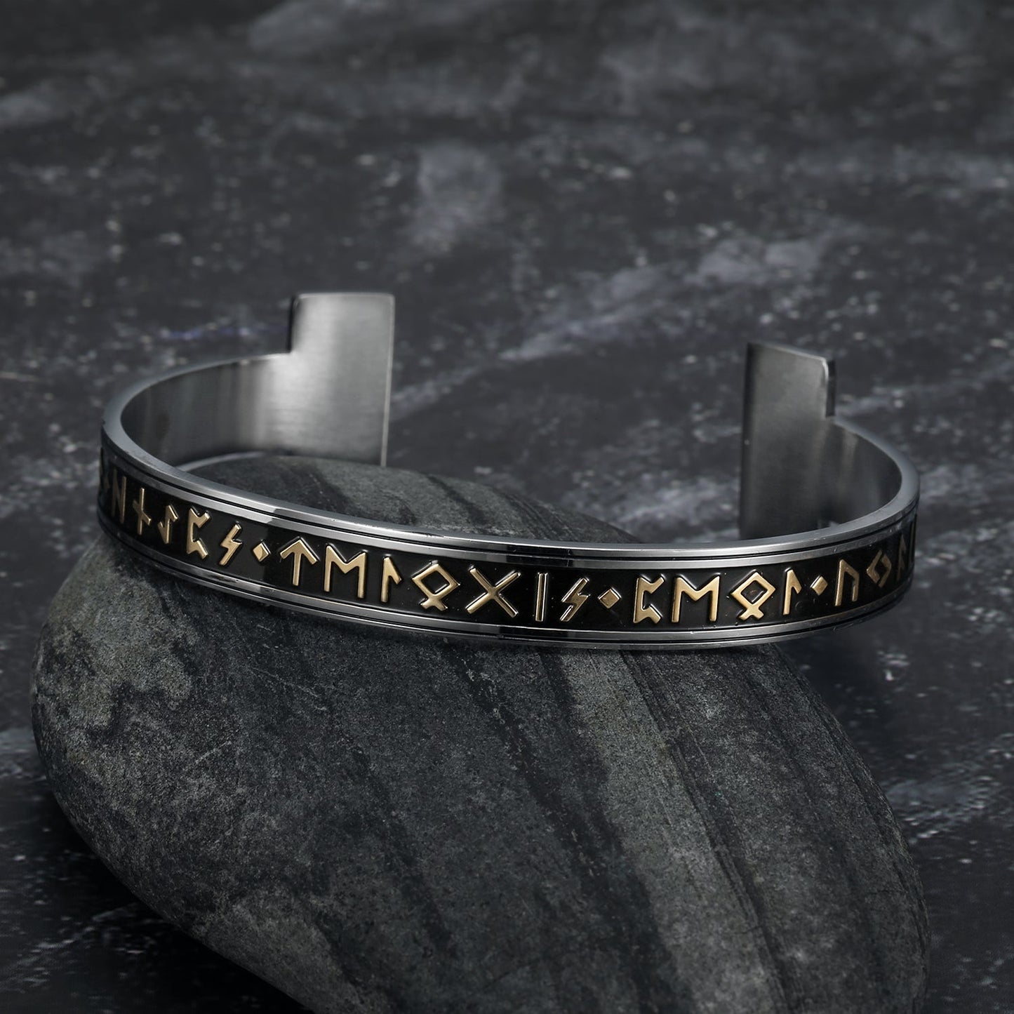 Nordic Pride Handcrafted Stainless Steel Elder Futhark Rune Bracelet