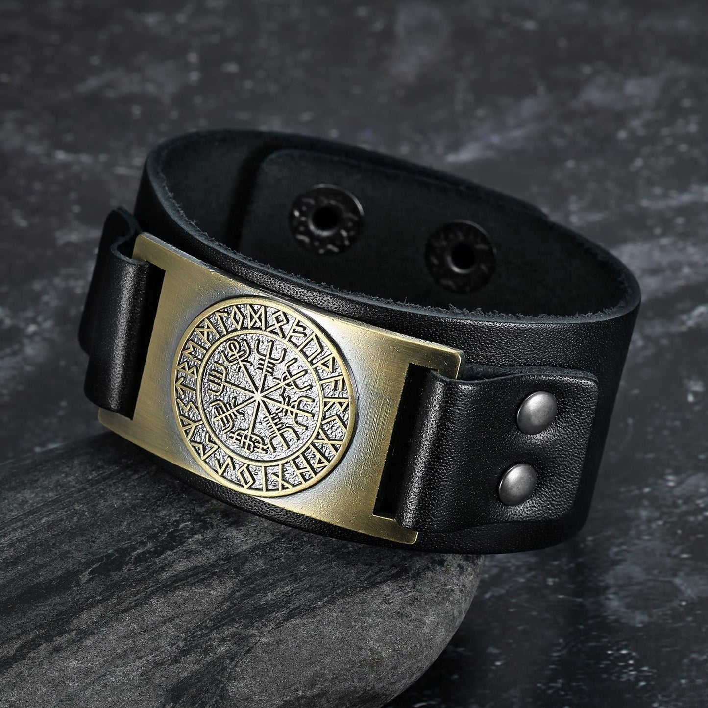 Nordic Pride Leather Nordic Icelandic Stave Arm Cuff