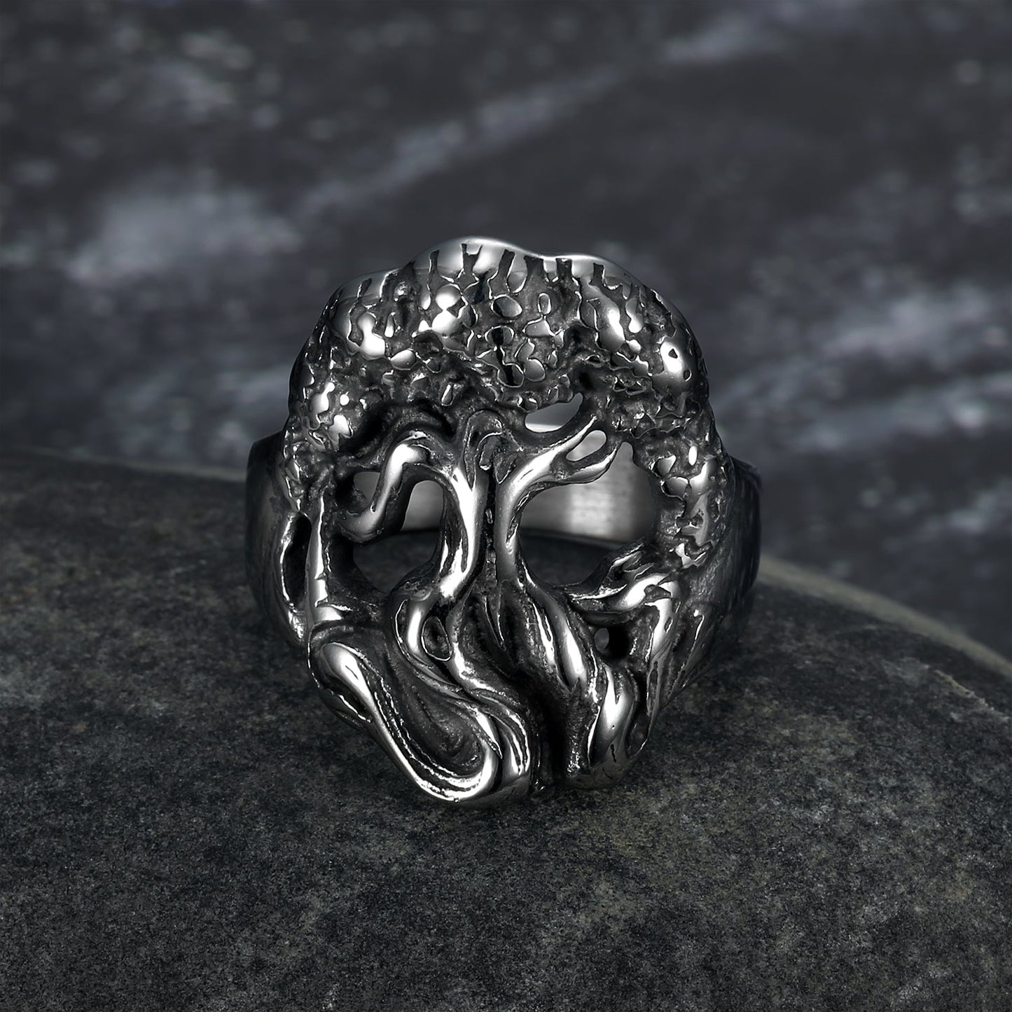 Nordic Pride Handcrafted Stainless Steel Celtic Tree of Life Ring