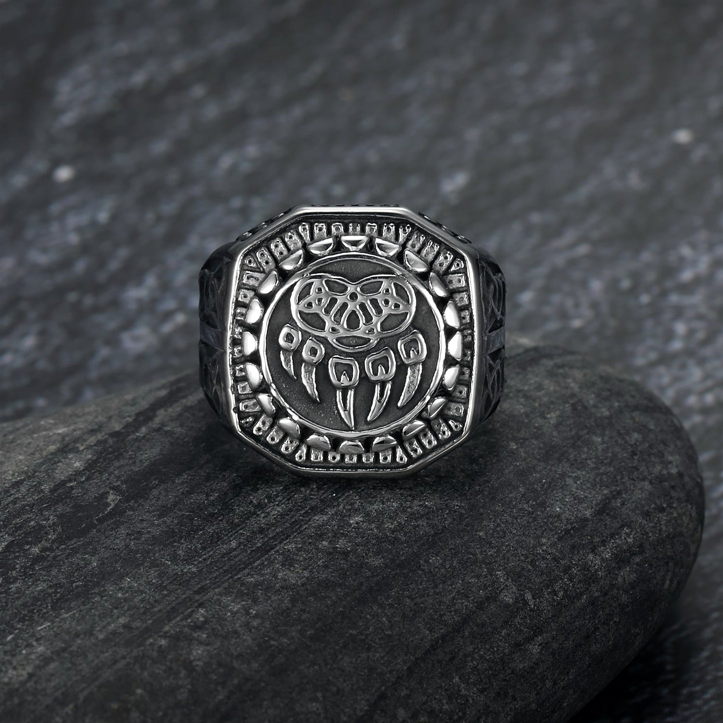 Nordic Pride Handcrafted Stainless Steel Veles Signet Ring