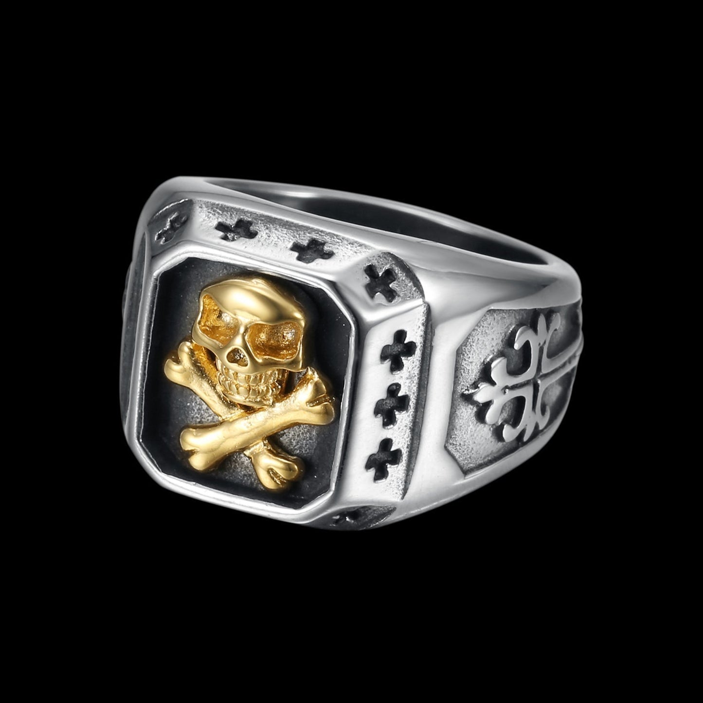 SILVER SAINT SKULL RING