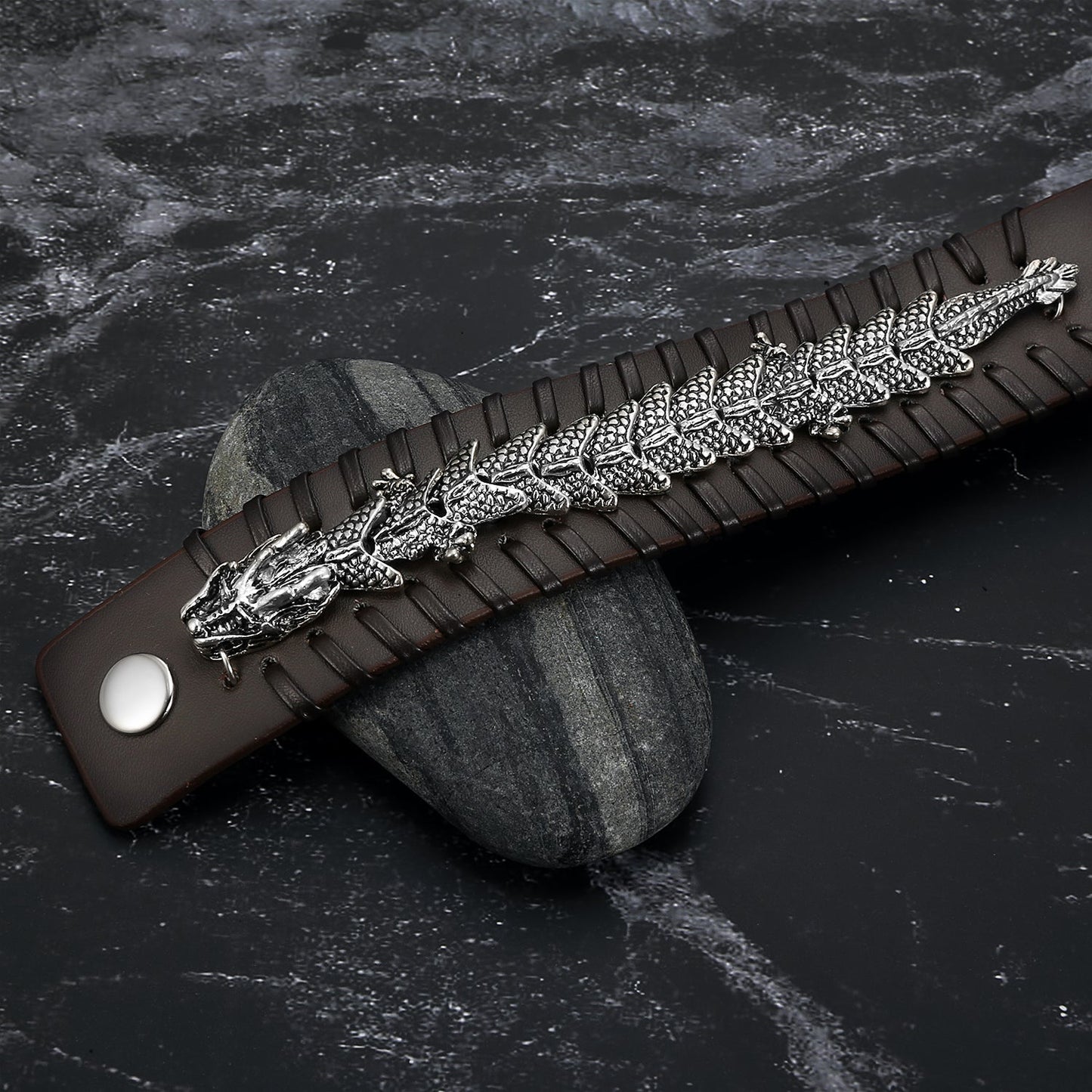 Nordic Pride Leather Basilisk Cuff