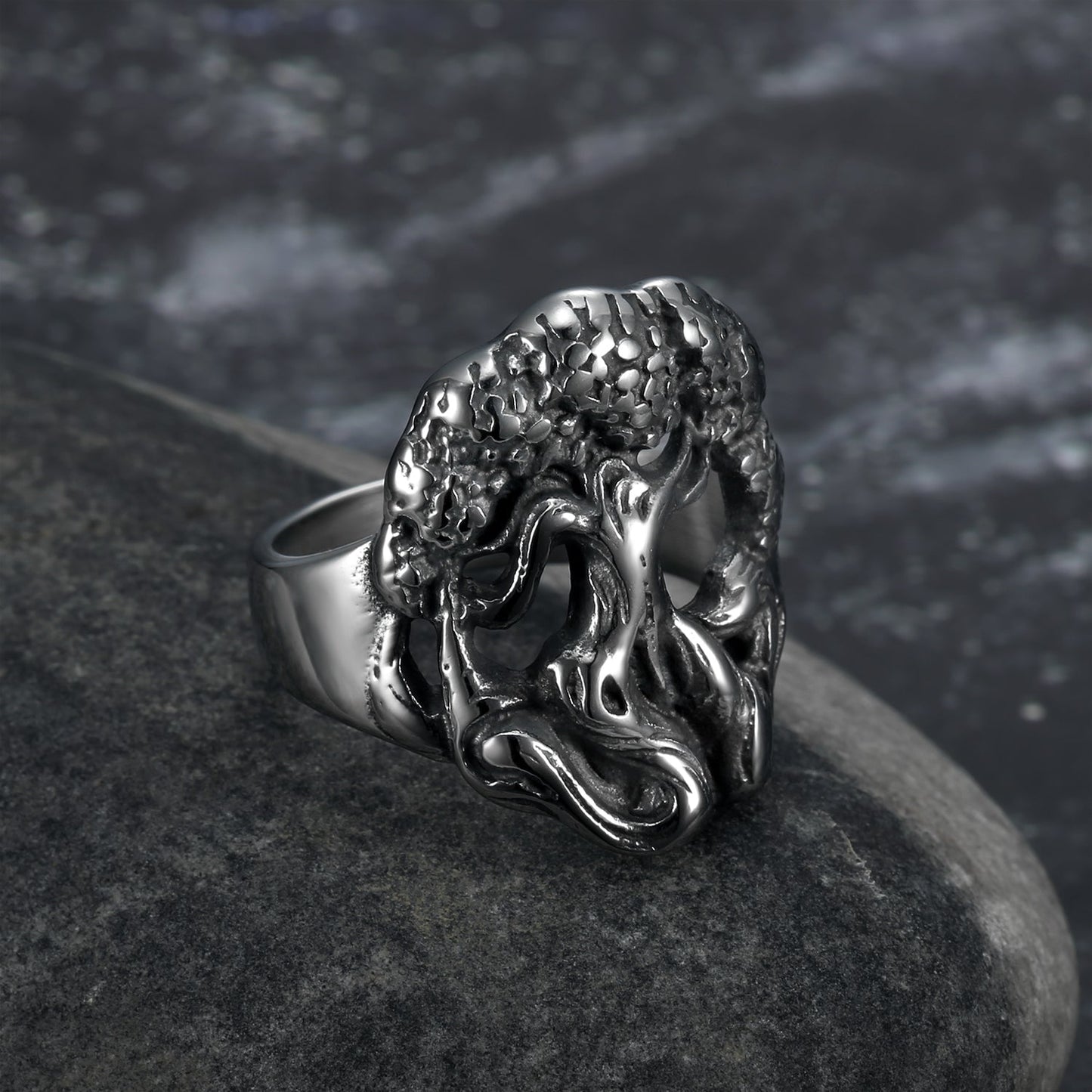 Nordic Pride Handcrafted Stainless Steel Celtic Tree of Life Ring