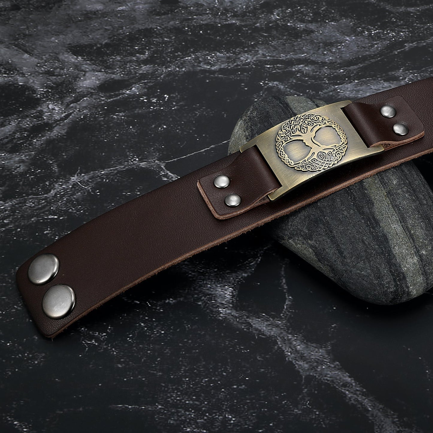 Nordic Pride Leather Nordic Celtic Tree of Life Arm Cuff