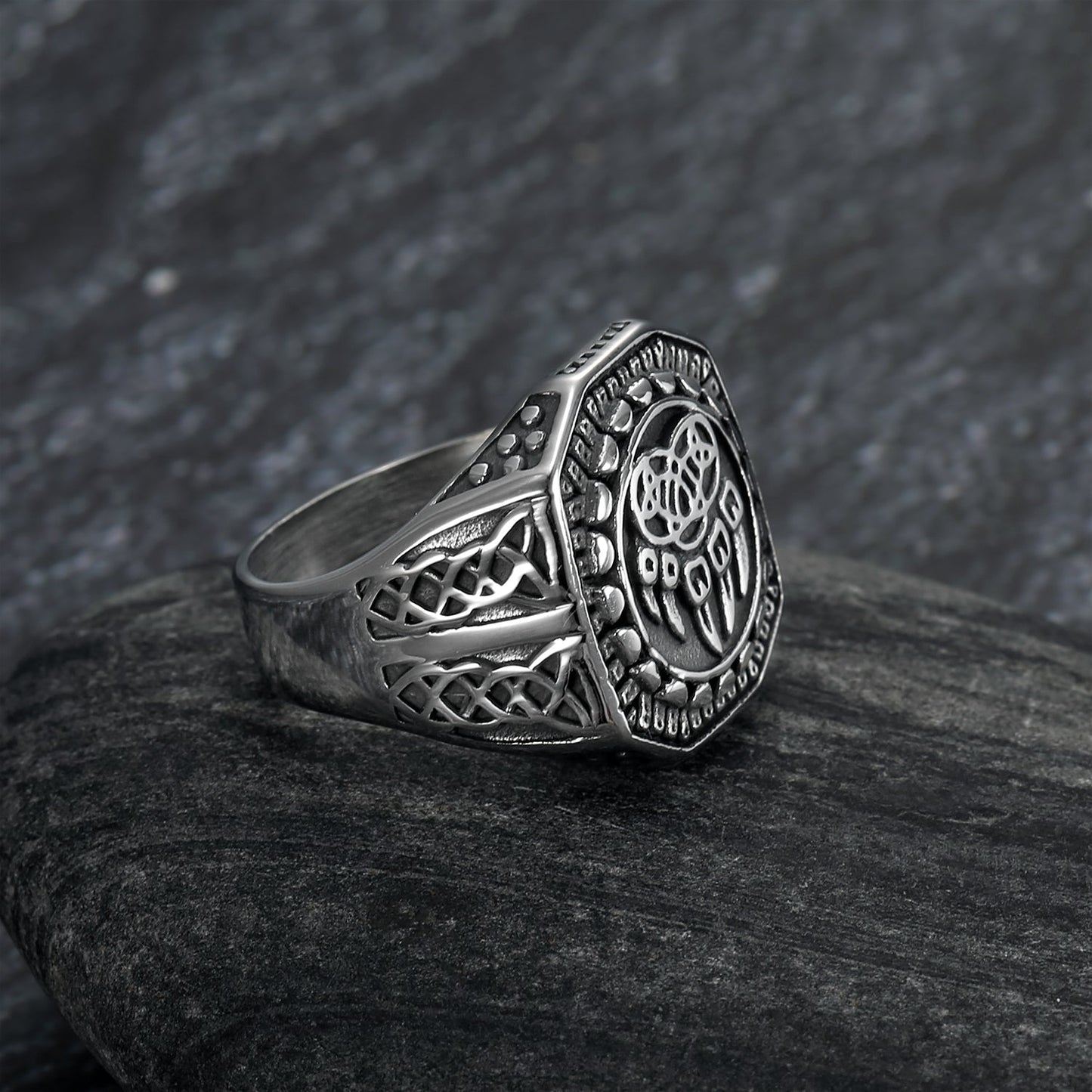 Nordic Pride Handcrafted Stainless Steel Veles Signet Ring