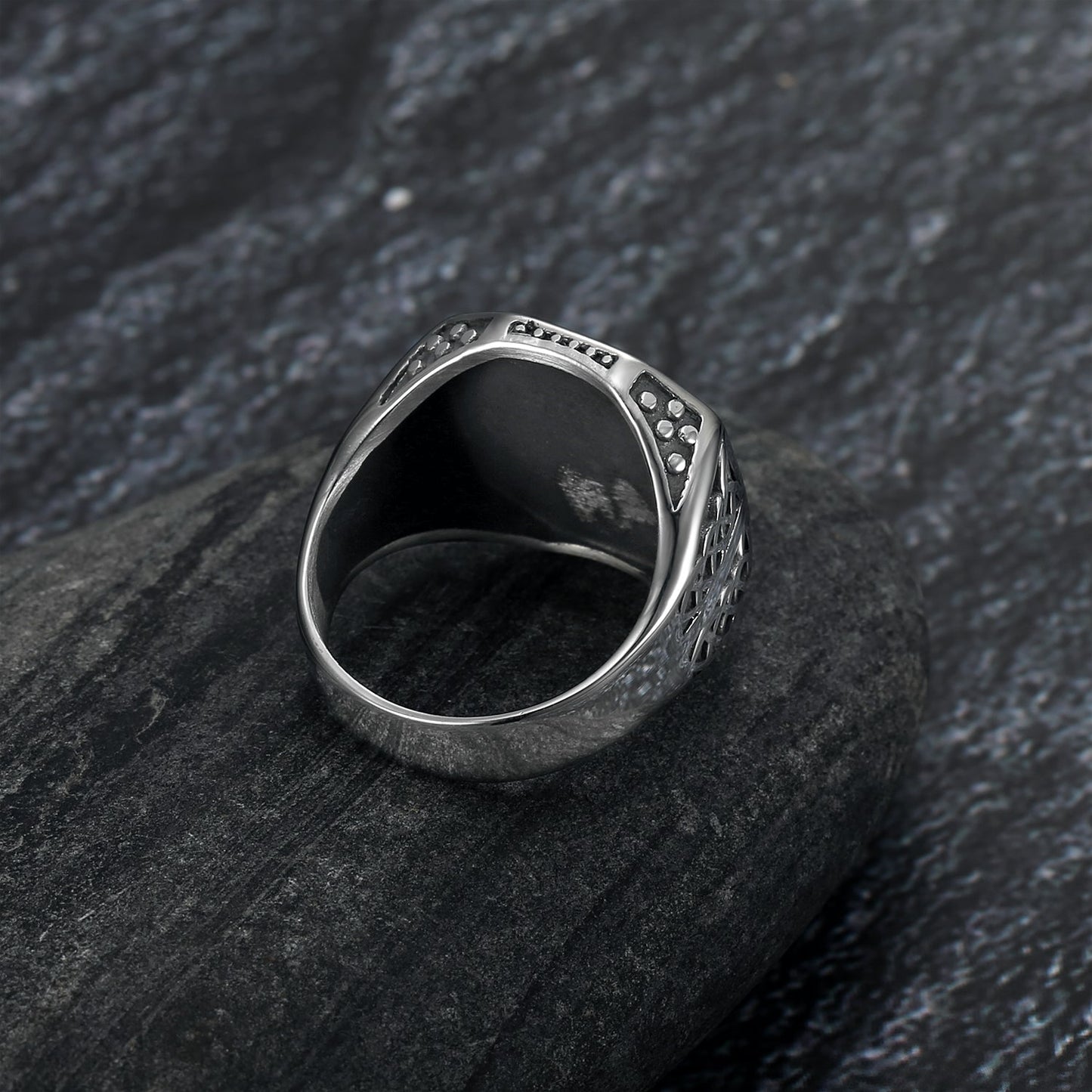 Nordic Pride Handcrafted Stainless Steel Veles Signet Ring