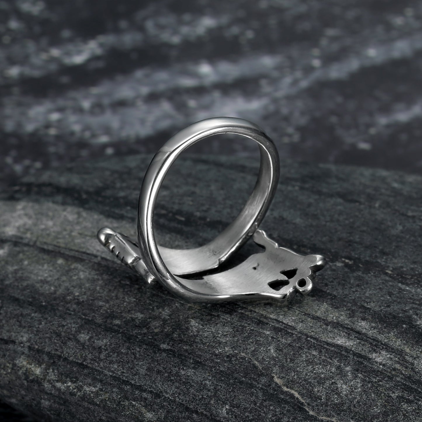 Nordic Pride Handcrafted Stainless Steel Adjustable Jormungand Ring