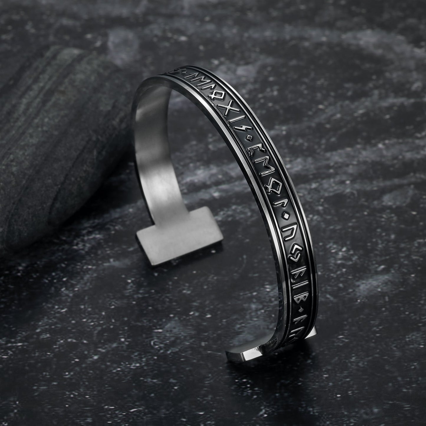 Nordic Pride Handcrafted Stainless Steel Elder Futhark Rune Bracelet