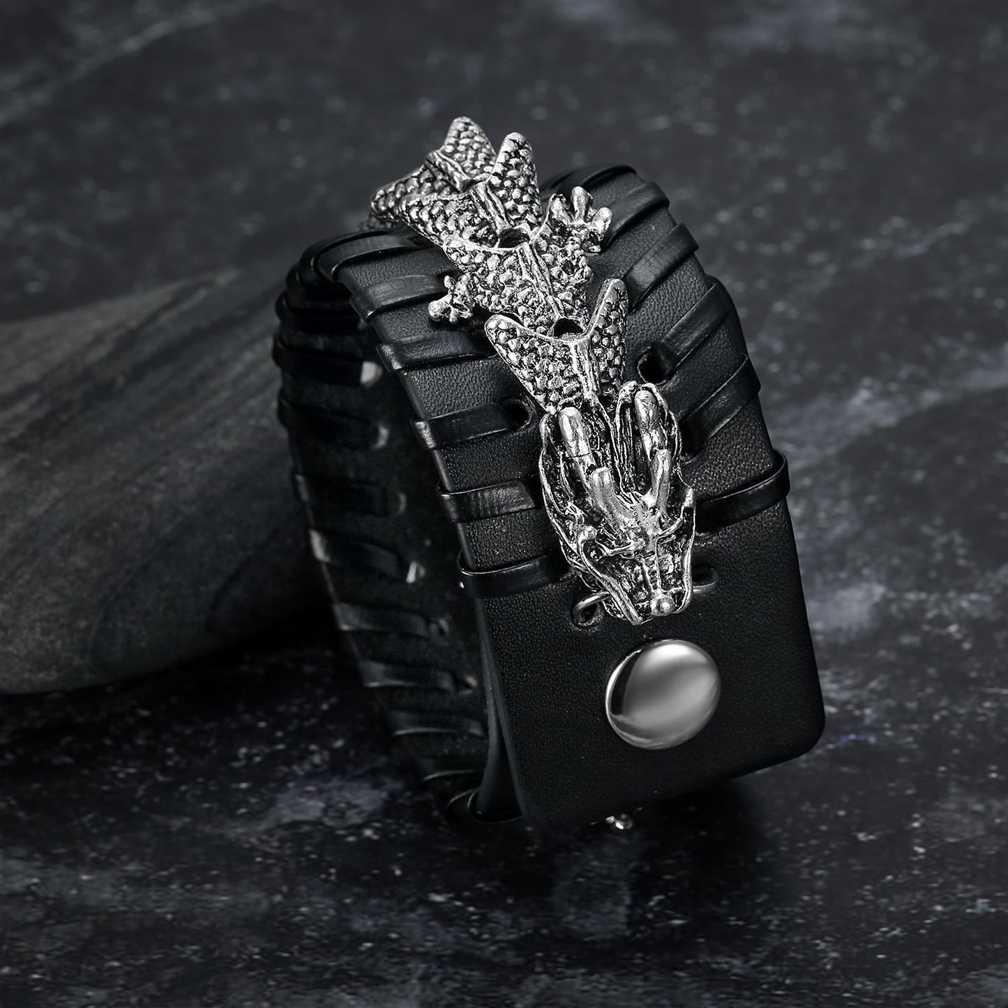 Nordic Pride Leather Basilisk Cuff