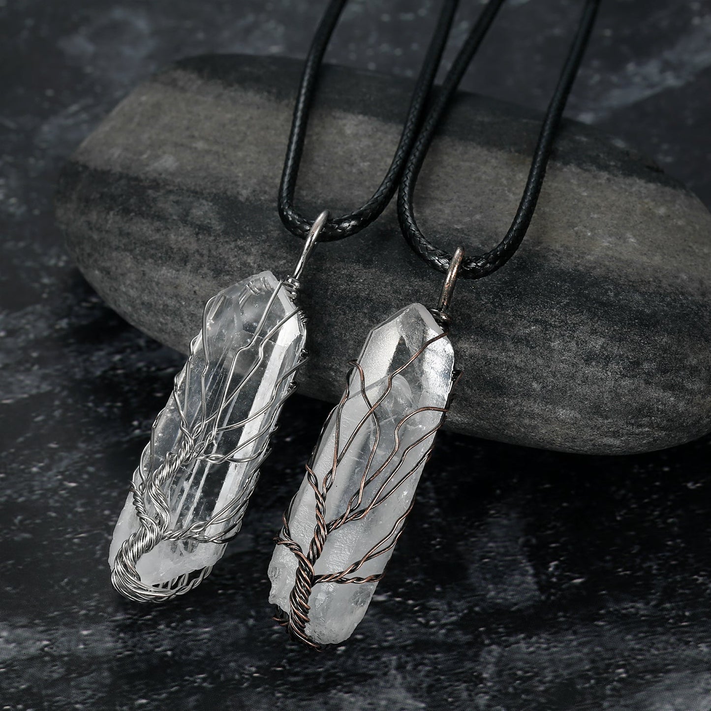 [LIMITED EDITION] Natural Crystal Tree of Life Pendant & Chain
