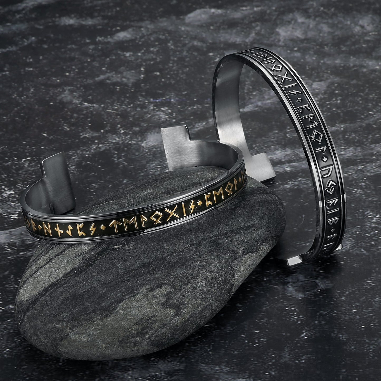 Nordic Pride Handcrafted Stainless Steel Elder Futhark Rune Bracelet