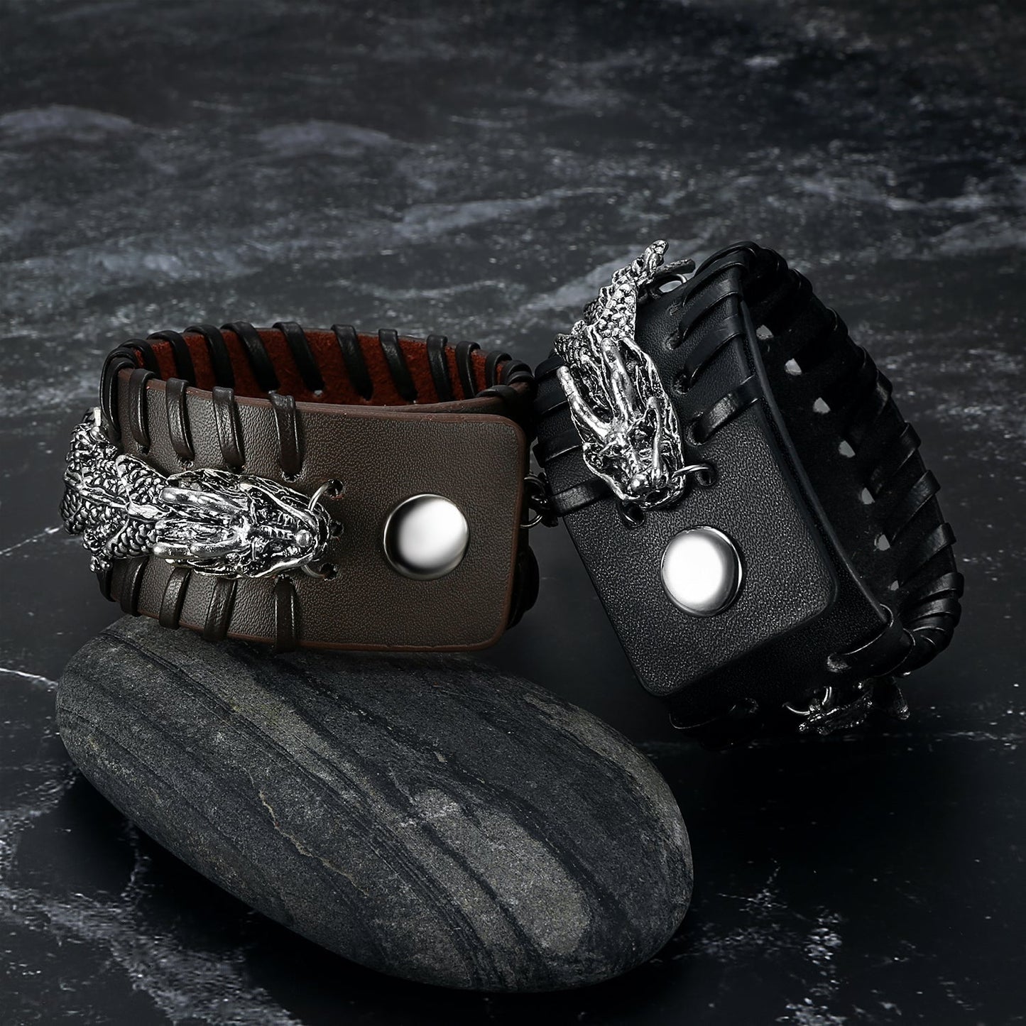 Nordic Pride Leather Basilisk Cuff