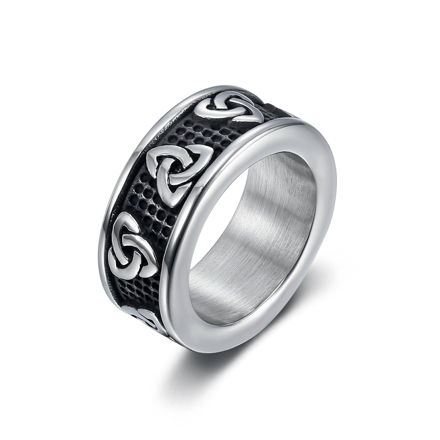 Nordic Pride Handcrafted Stainless Steel Celtic Triquetra Band Ring