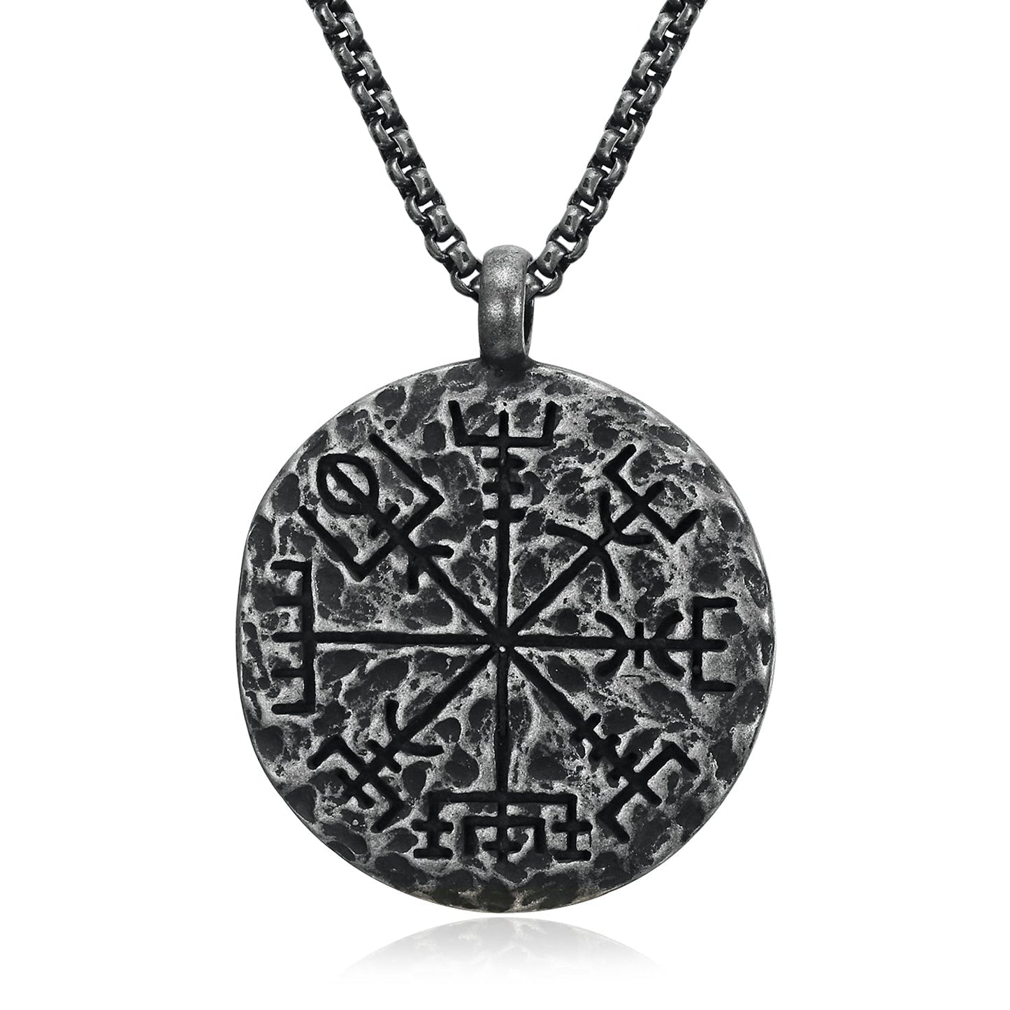 Nordic Pride Ornate Icelandic Stave and Helm of Terror Pendant & Chain