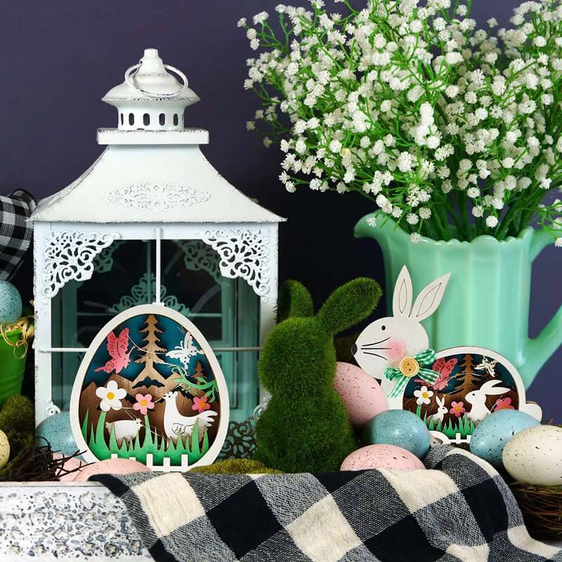 Wooden Easter Decor LED Light