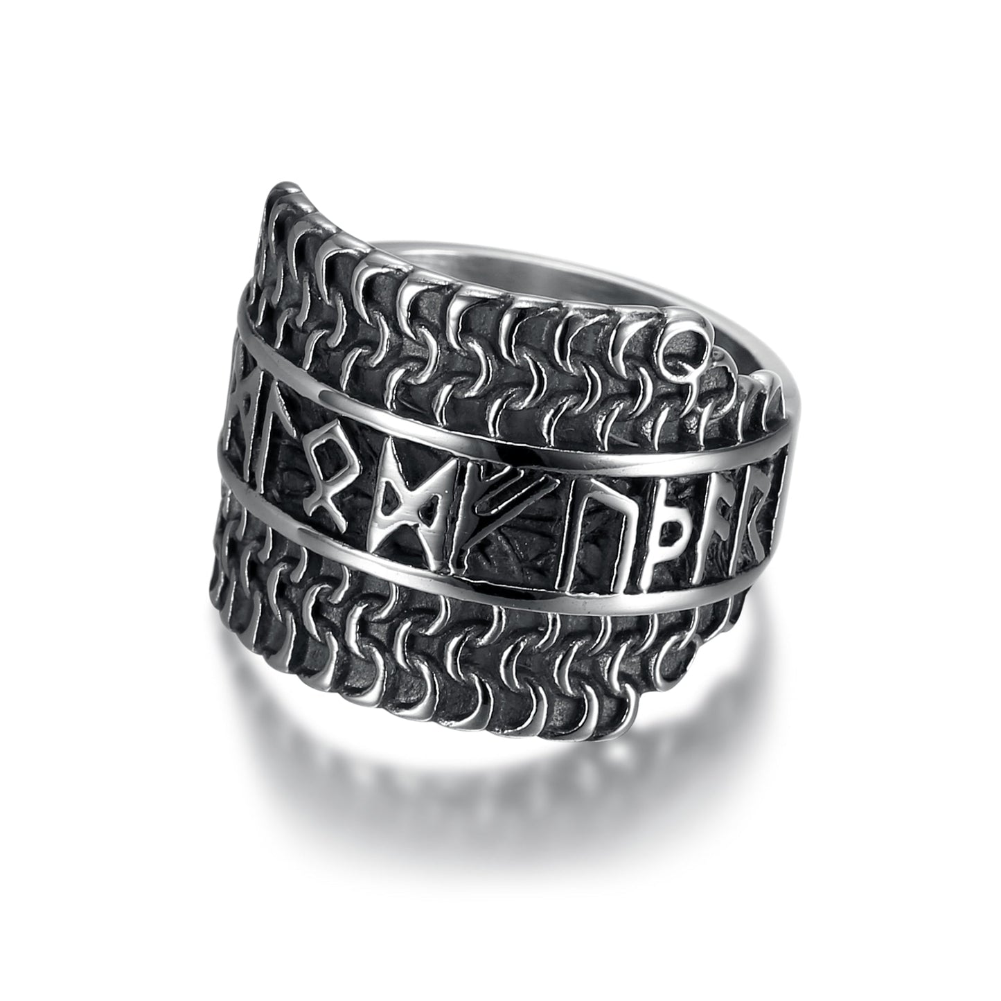 Nordic Pride Handcrafted Stainless Steel Nordic Rune Ring