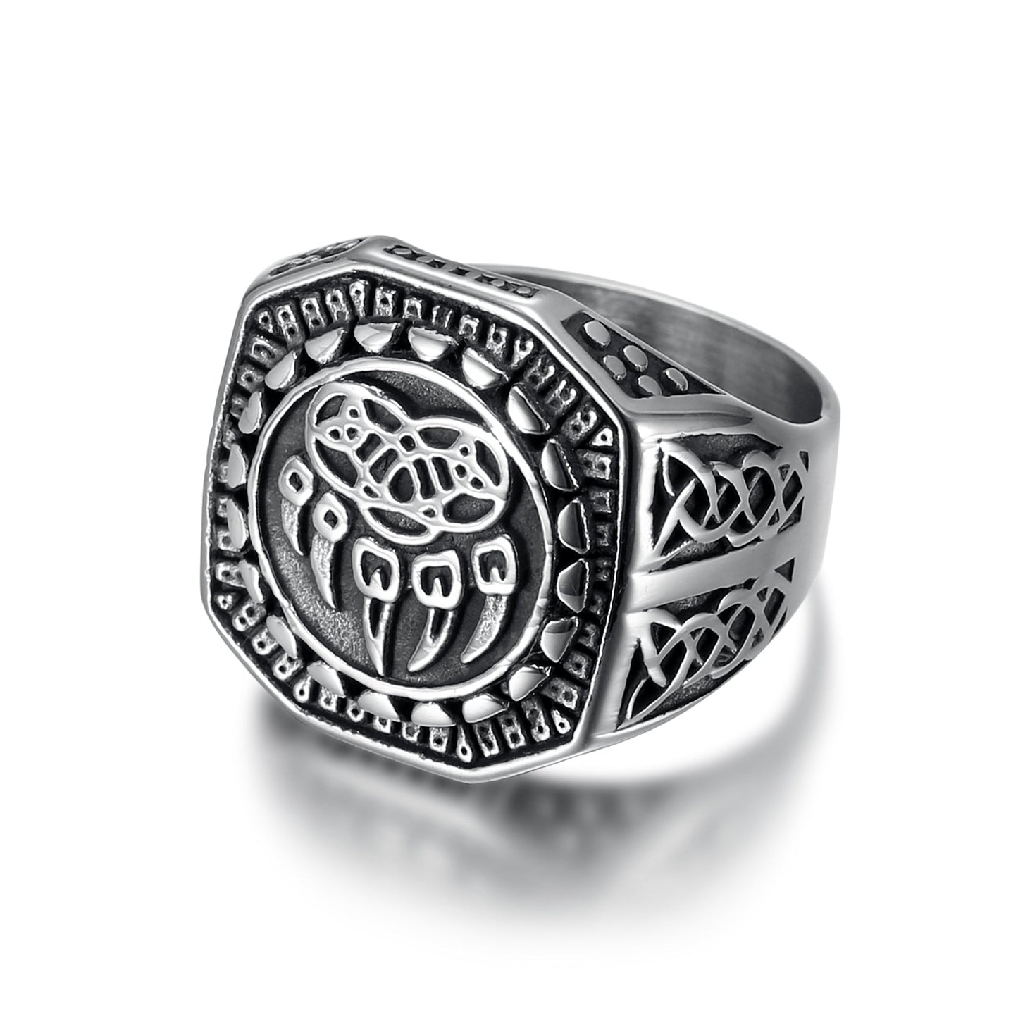 Nordic Pride Handcrafted Stainless Steel Veles Signet Ring