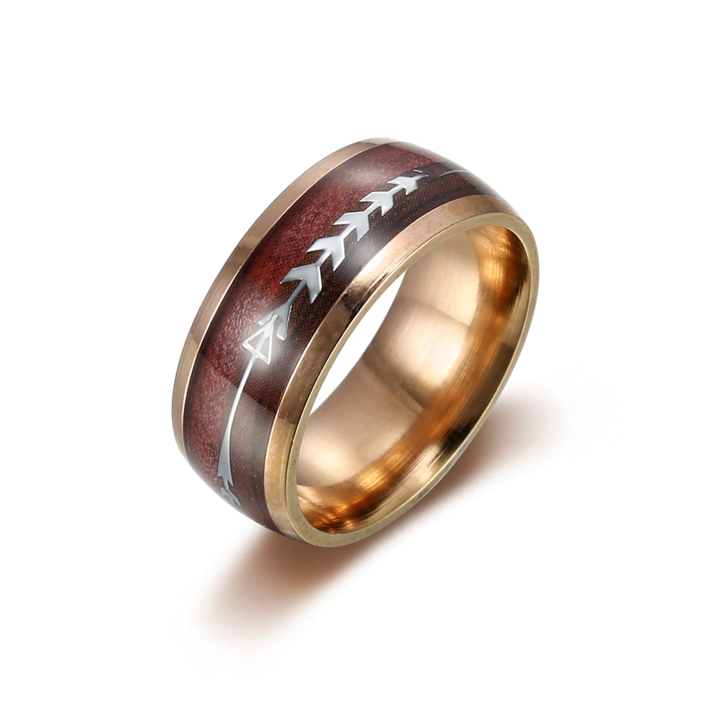 Nordic Pride Tungsten Wedding Ring With Wood and Arrow Inset