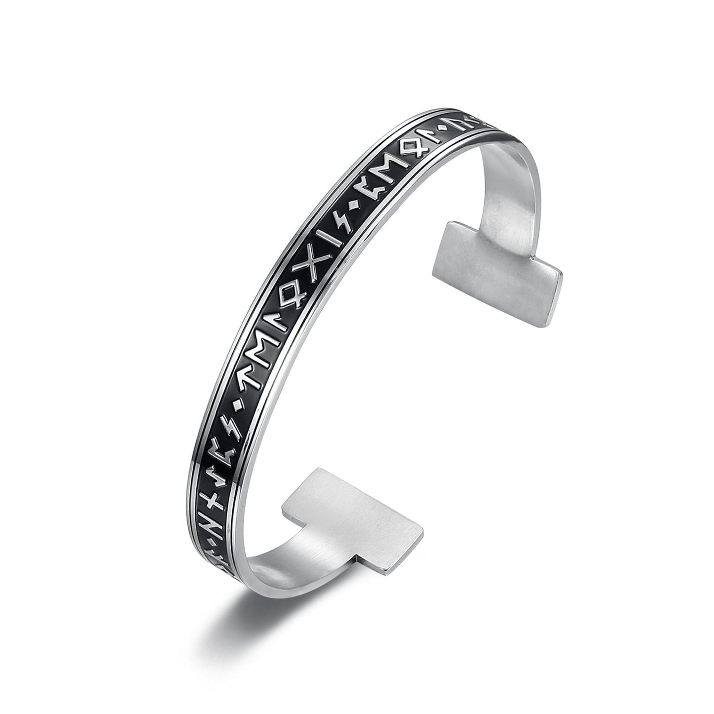 Nordic Pride Handcrafted Stainless Steel Elder Futhark Rune Bracelet