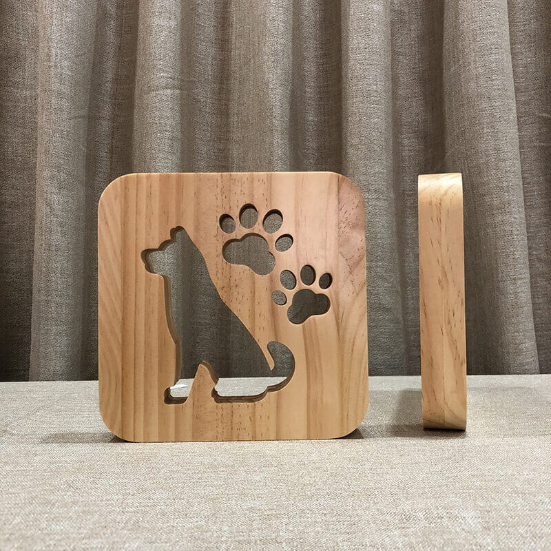 Dog Wooden Decorative Light