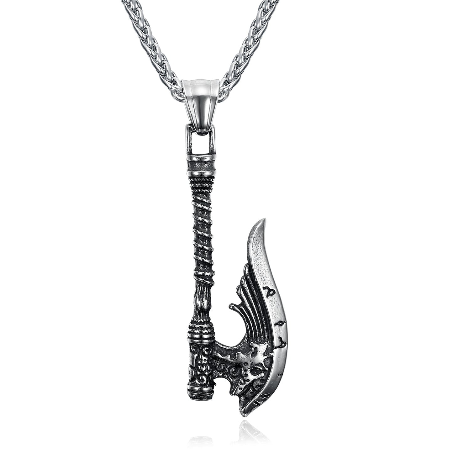 Nordic Pride Handcrafted Stainless Steel Nordic Axe Pendant & Chain