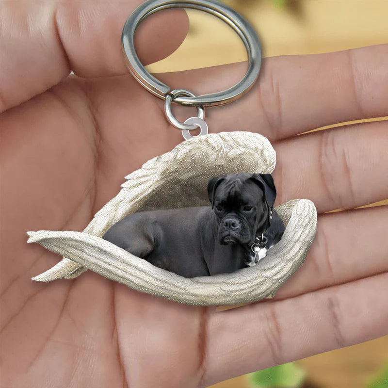 Sleeping Angel Acrylic Keychain Black Boxer