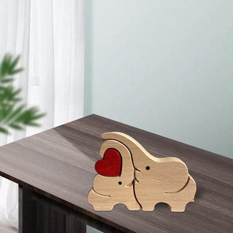 Elephant Family Handmade Wooden 3D Puzzle