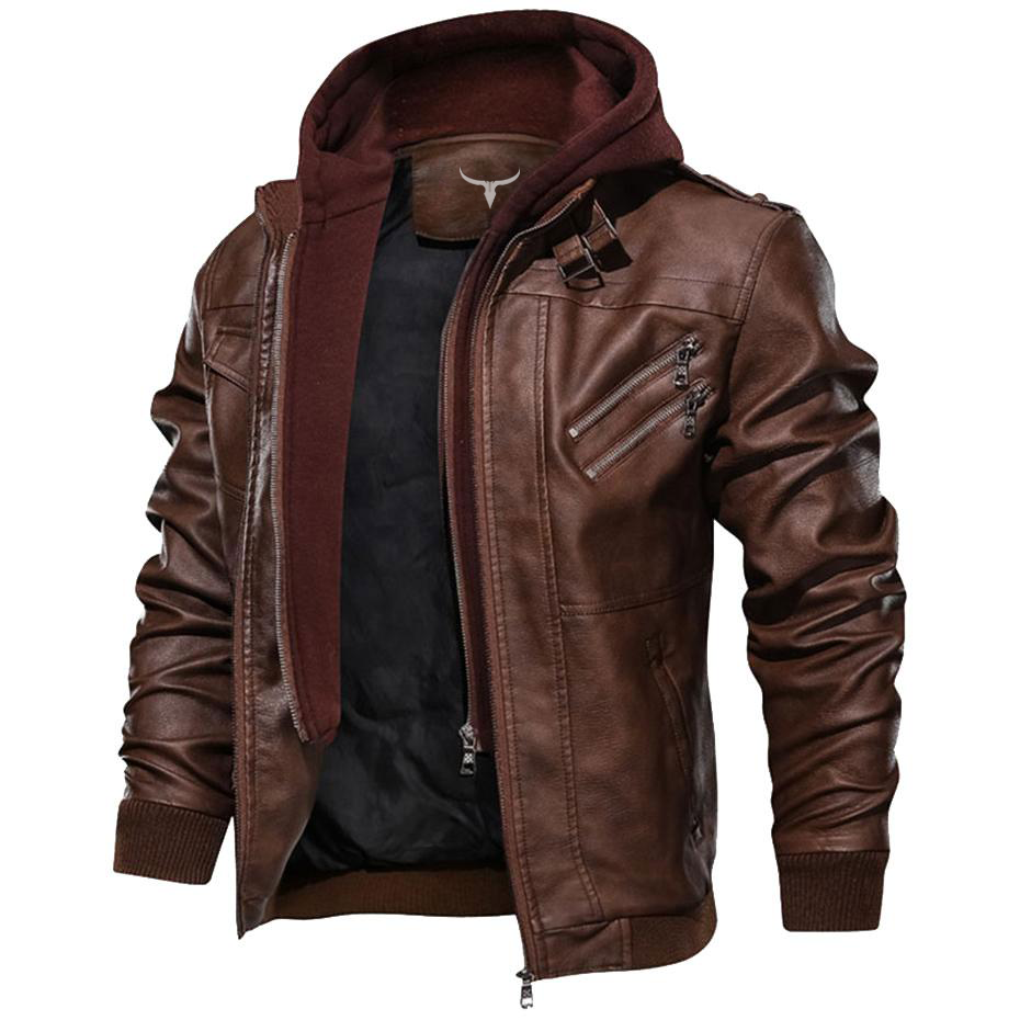 Premium Hooded Vindictation Leather Jacket